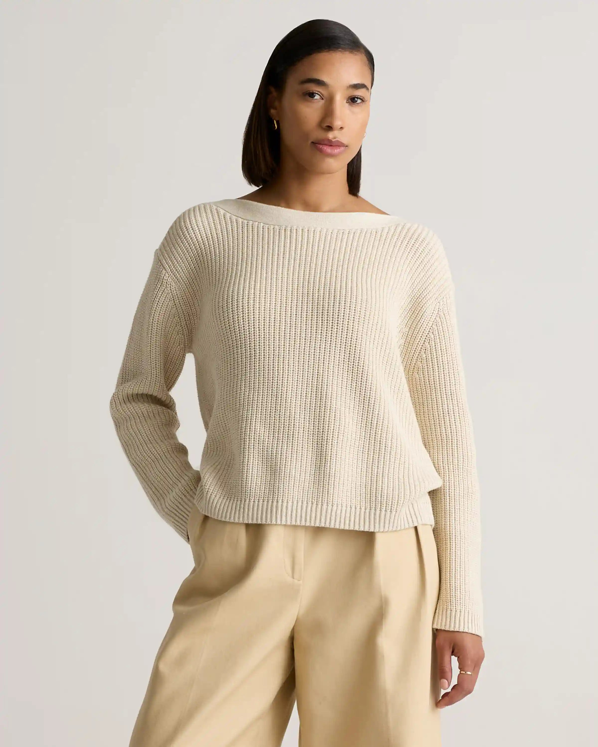 100% Organic Cotton Fisherman Boatneck Sweater