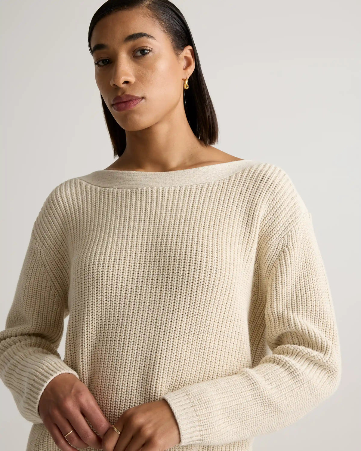 100% Organic Cotton Fisherman Boatneck Sweater