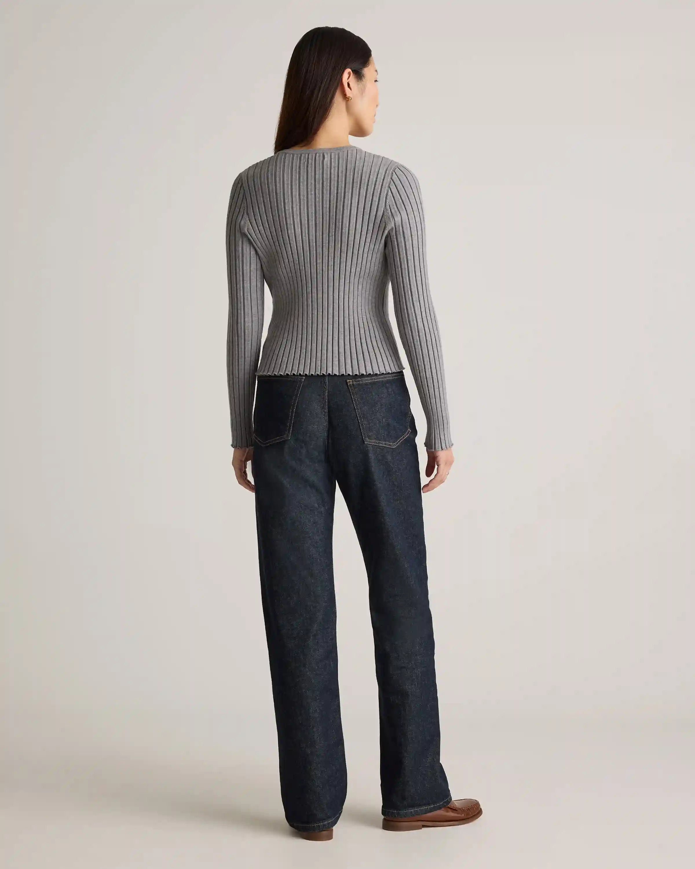 Eco-Knit Cropped Rib Cardigan