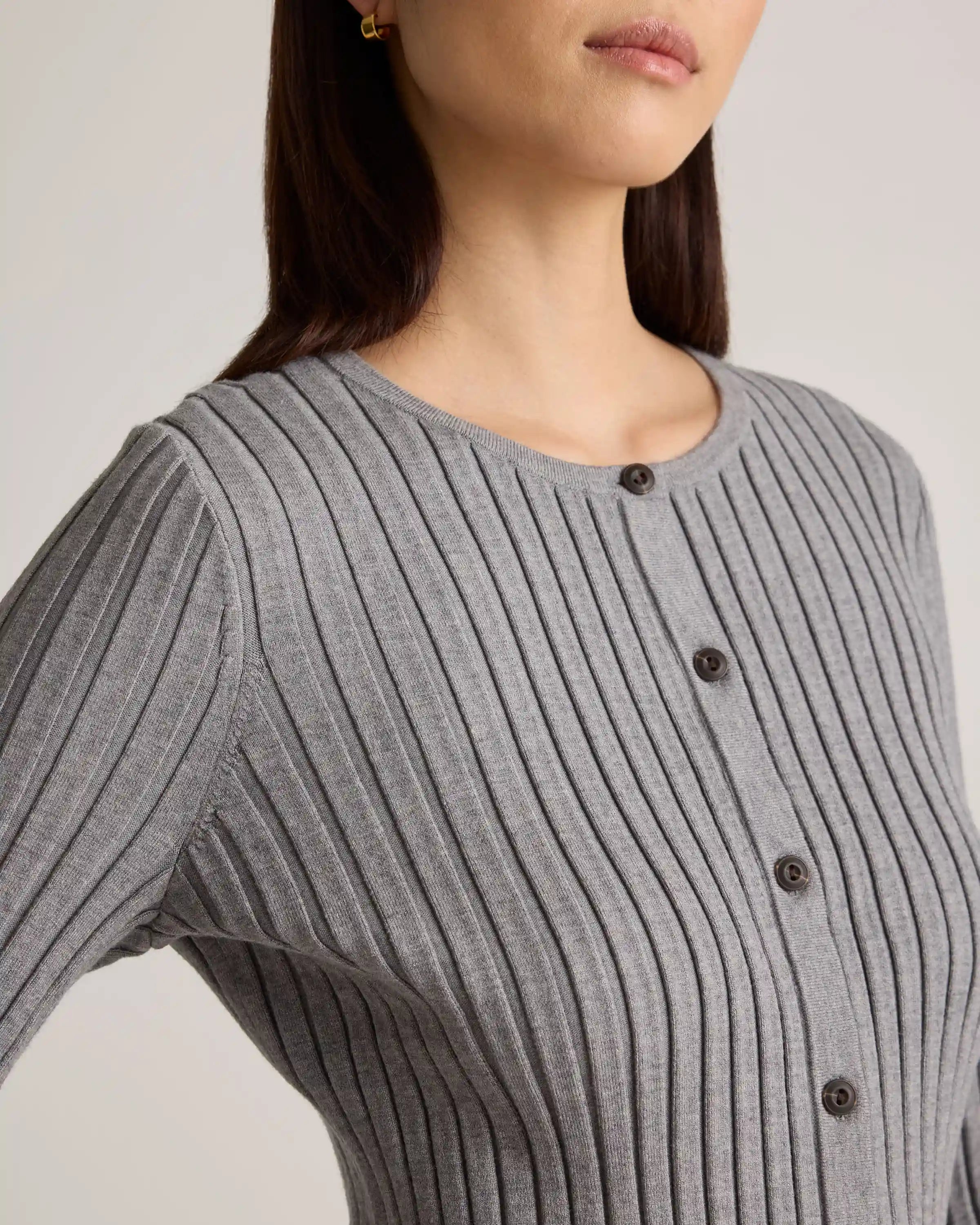 Eco-Knit Cropped Rib Cardigan