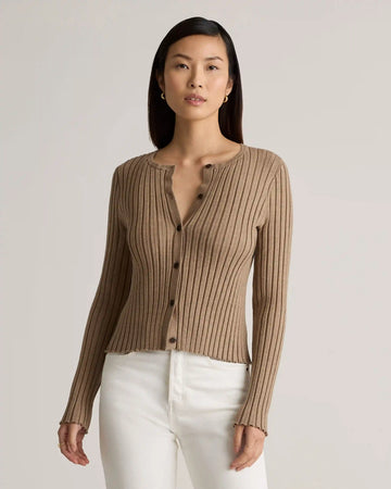 Eco-Knit Cropped Rib Cardigan