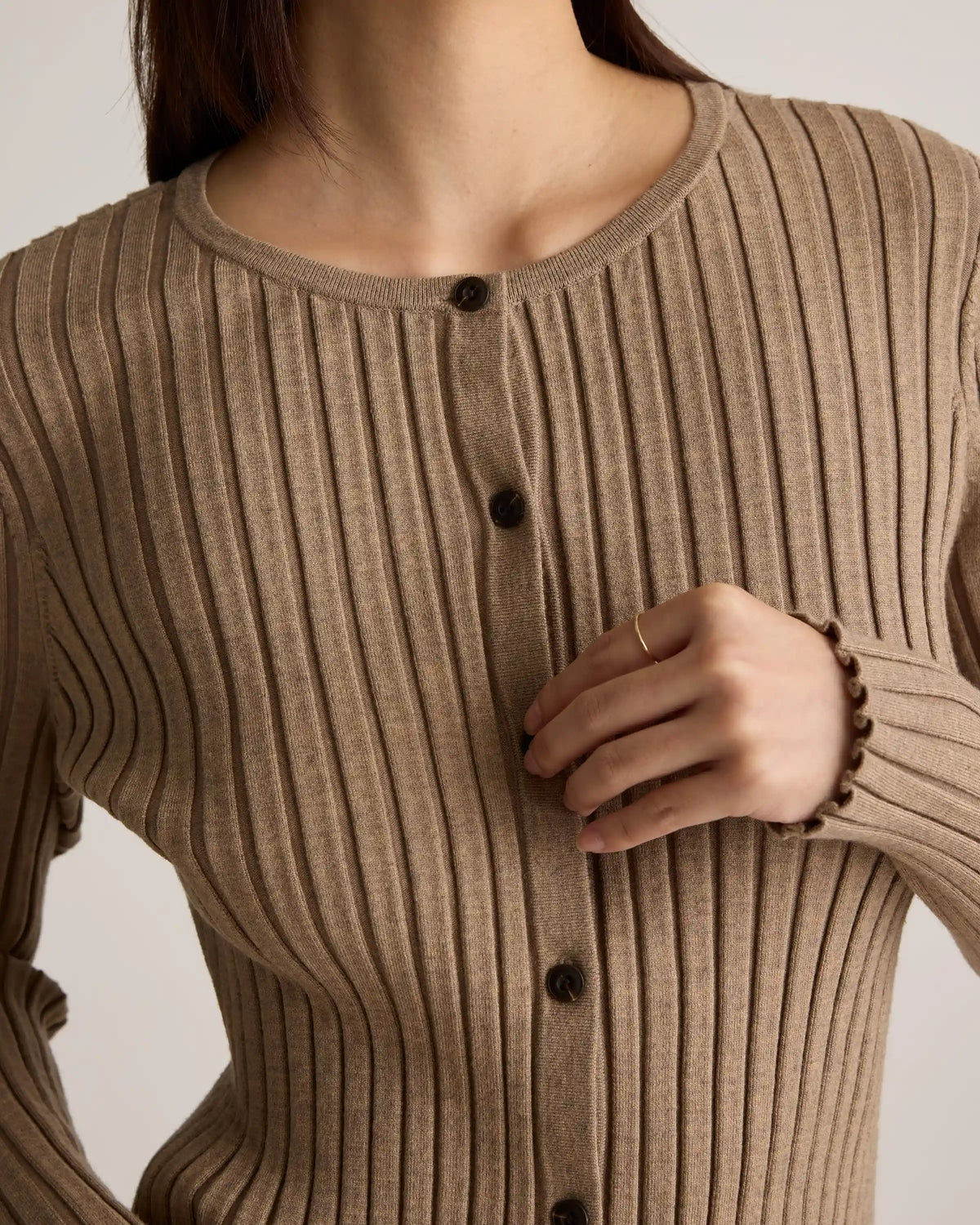 Eco-Knit Cropped Rib Cardigan