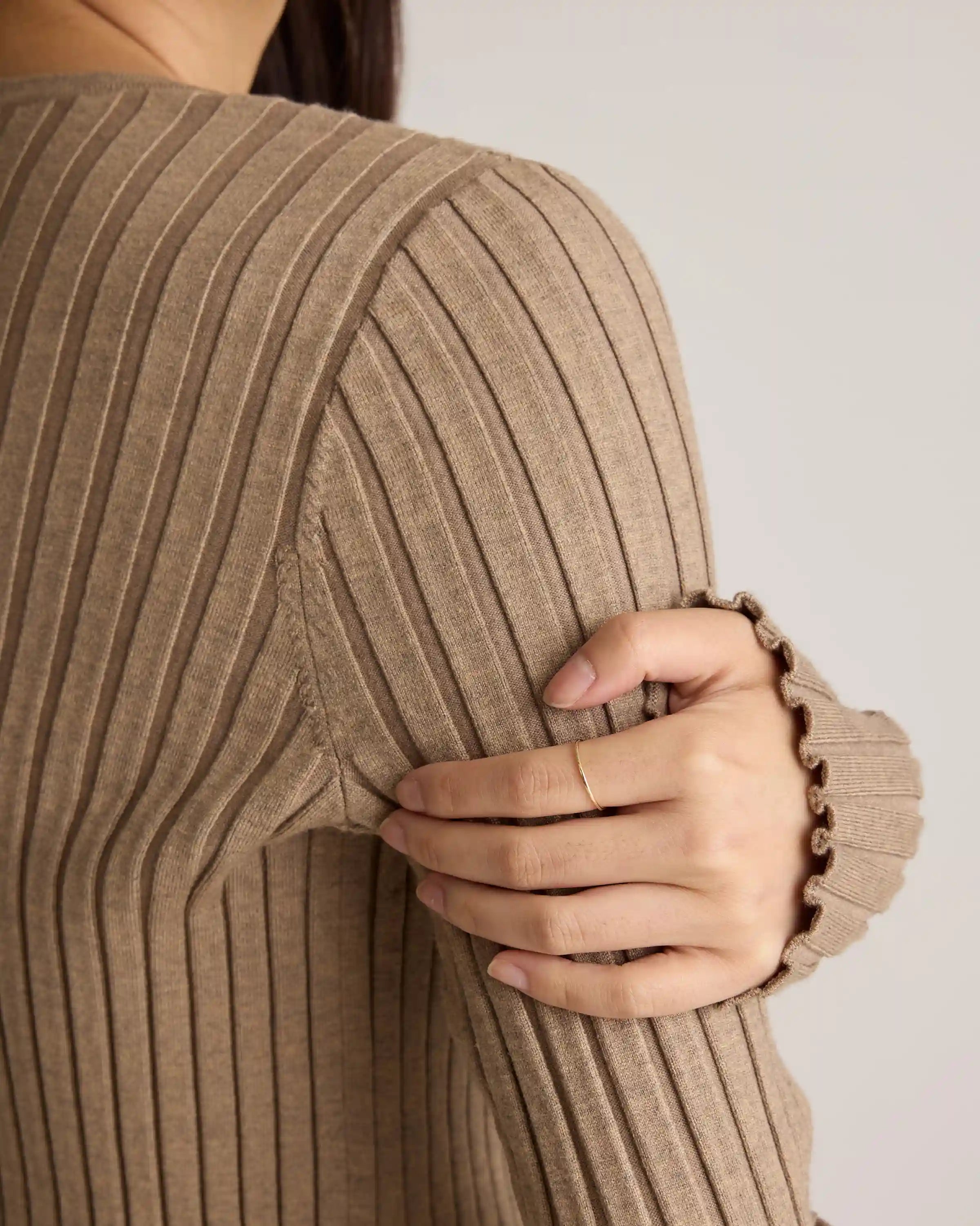 Eco-Knit Cropped Rib Cardigan