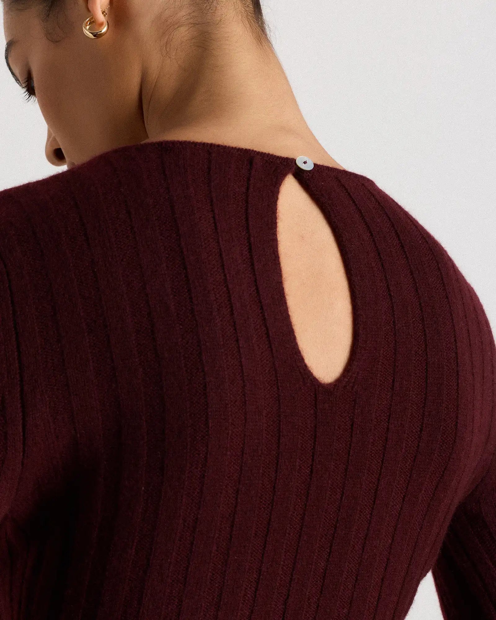 Mongolian Cashmere Wide-Rib Midi Dress