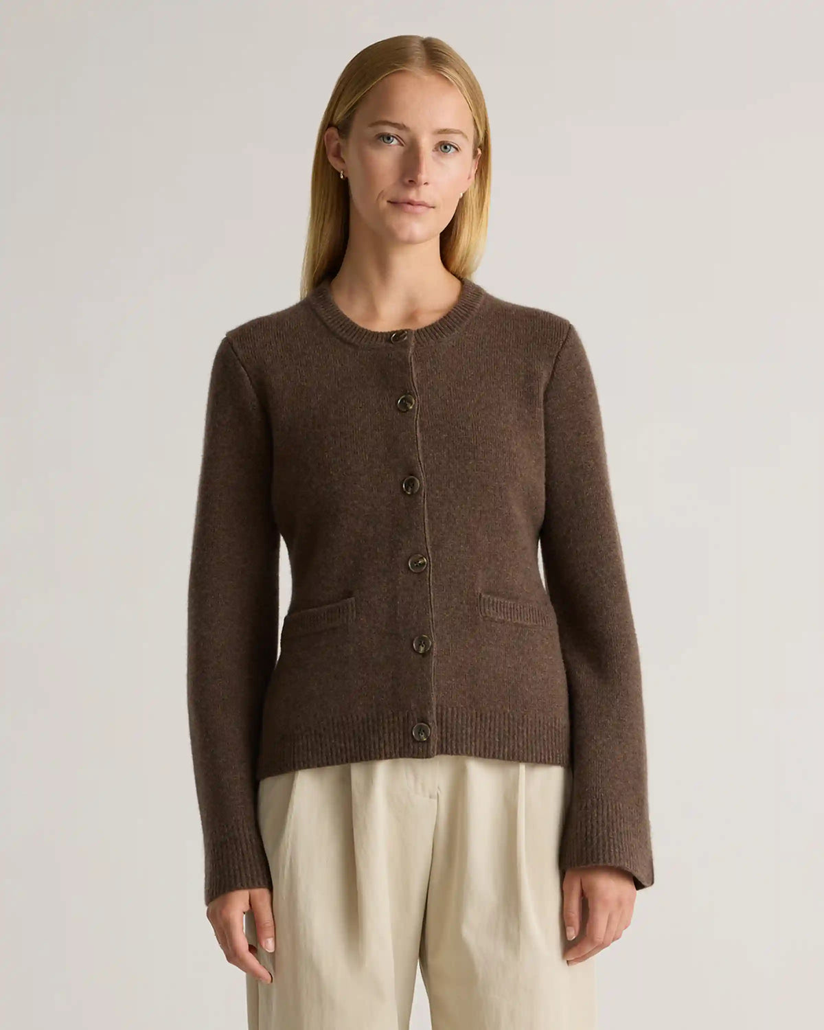 Mongolian Cashmere Structured Cardigan