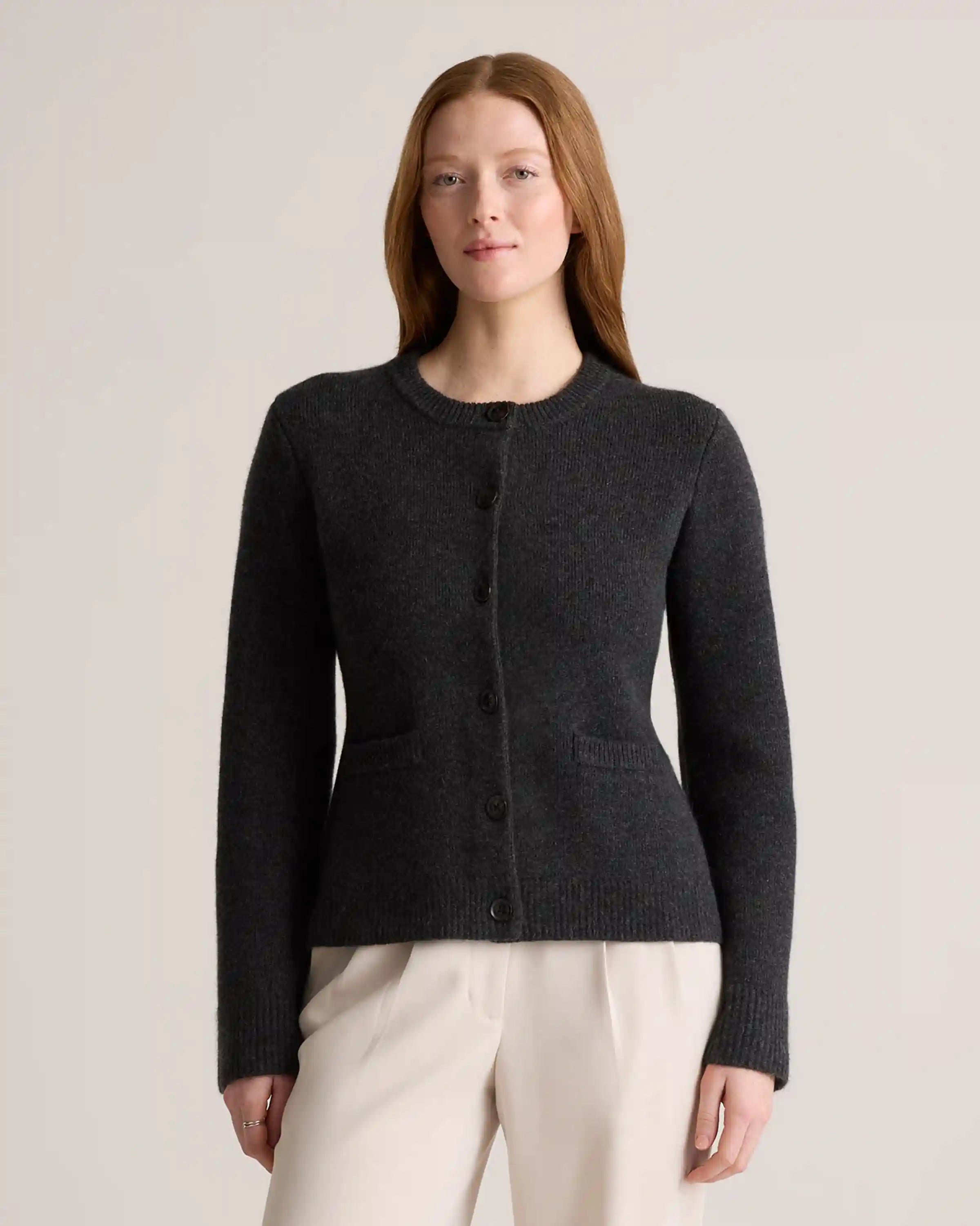 Mongolian Cashmere Structured Cardigan