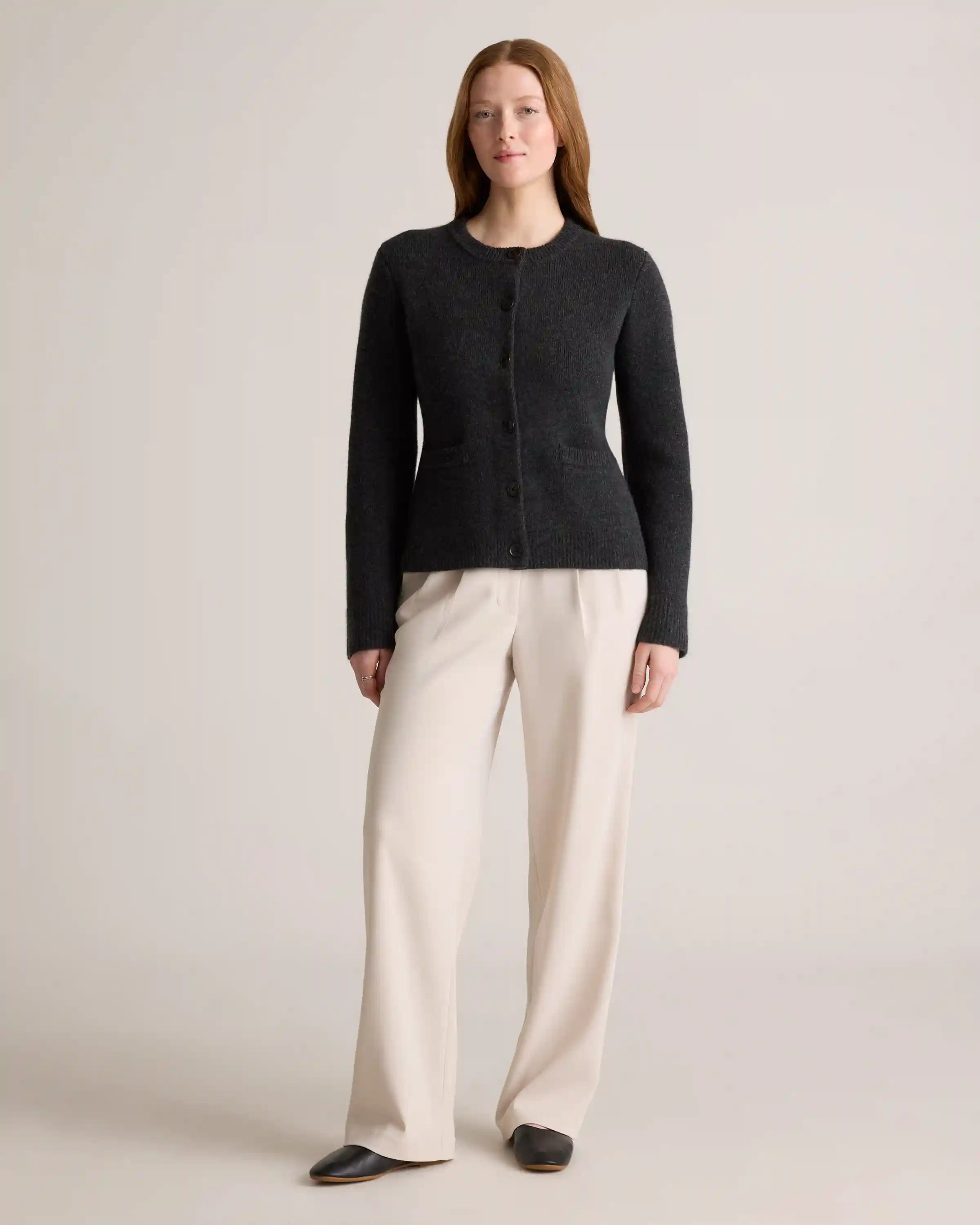 Mongolian Cashmere Structured Cardigan
