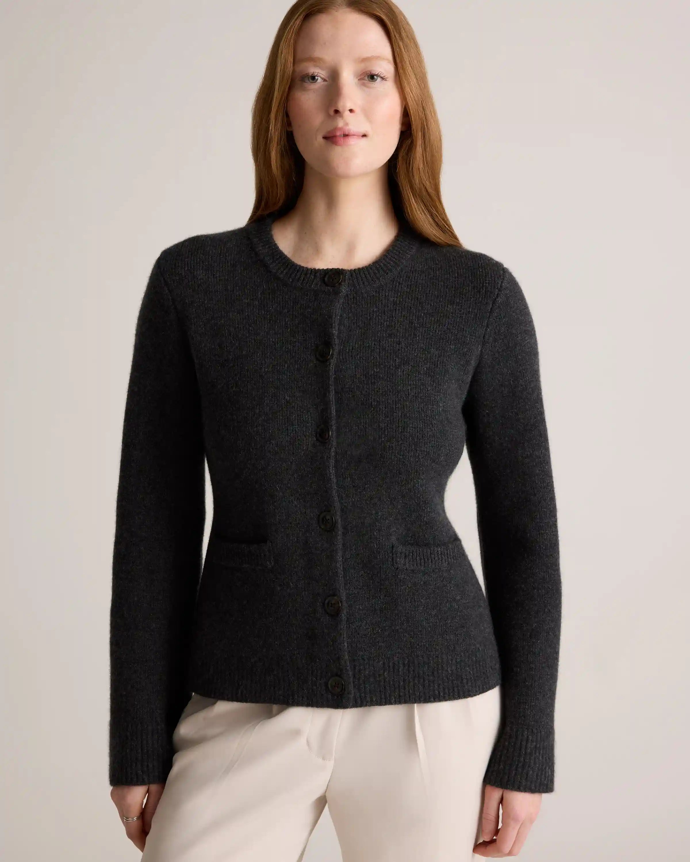 Mongolian Cashmere Structured Cardigan