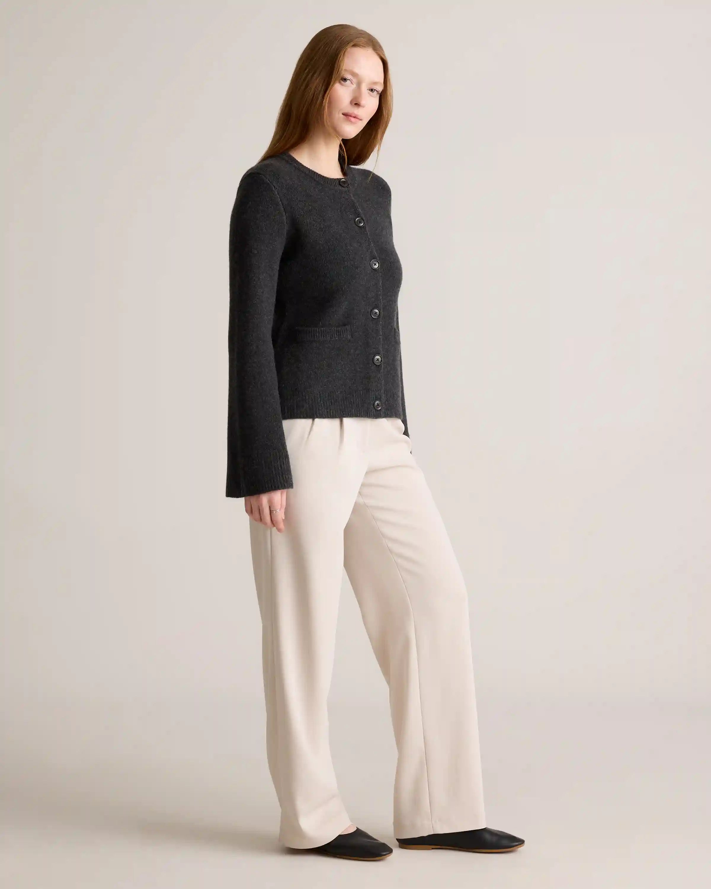 Mongolian Cashmere Structured Cardigan