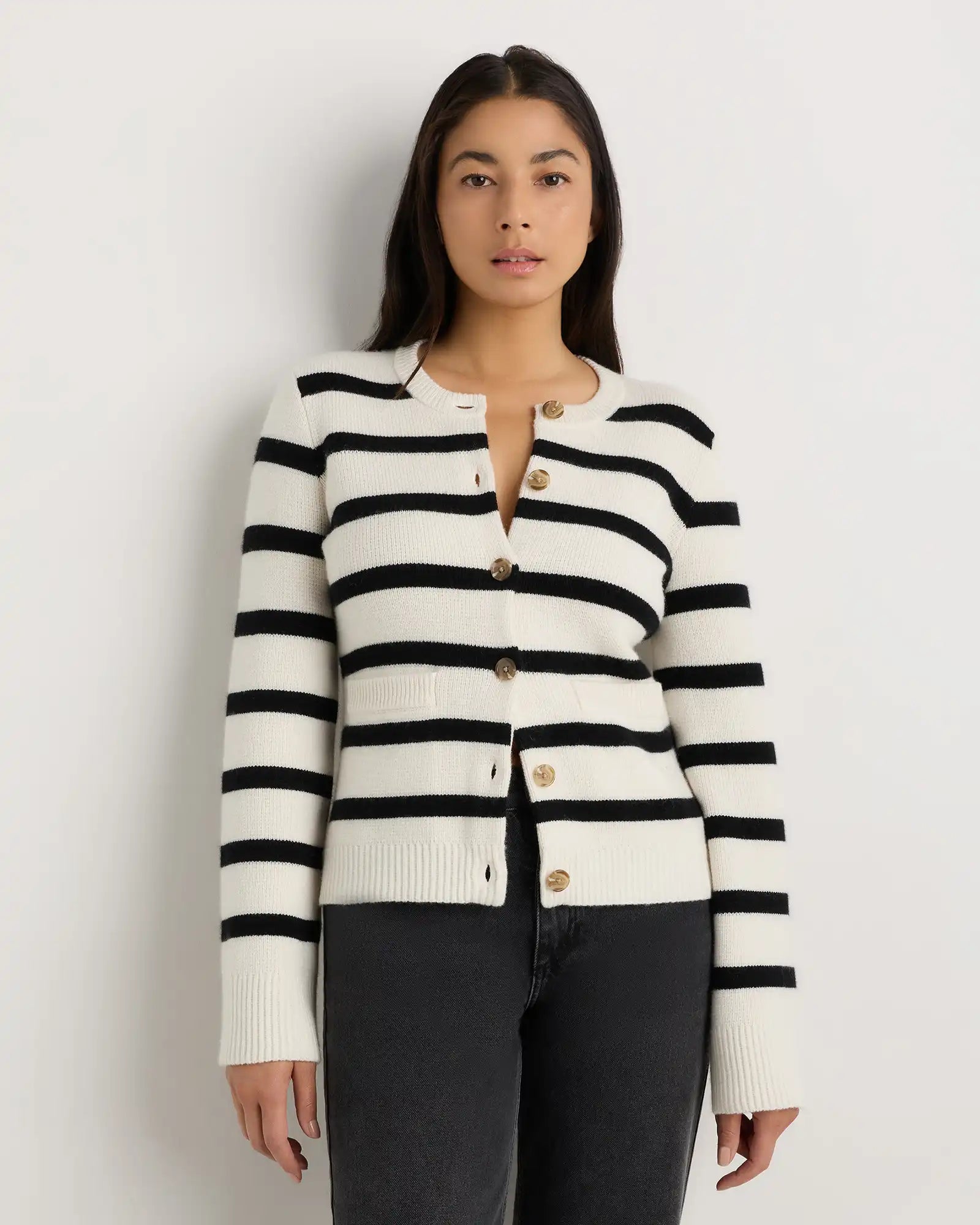 Mongolian Cashmere Structured Cardigan