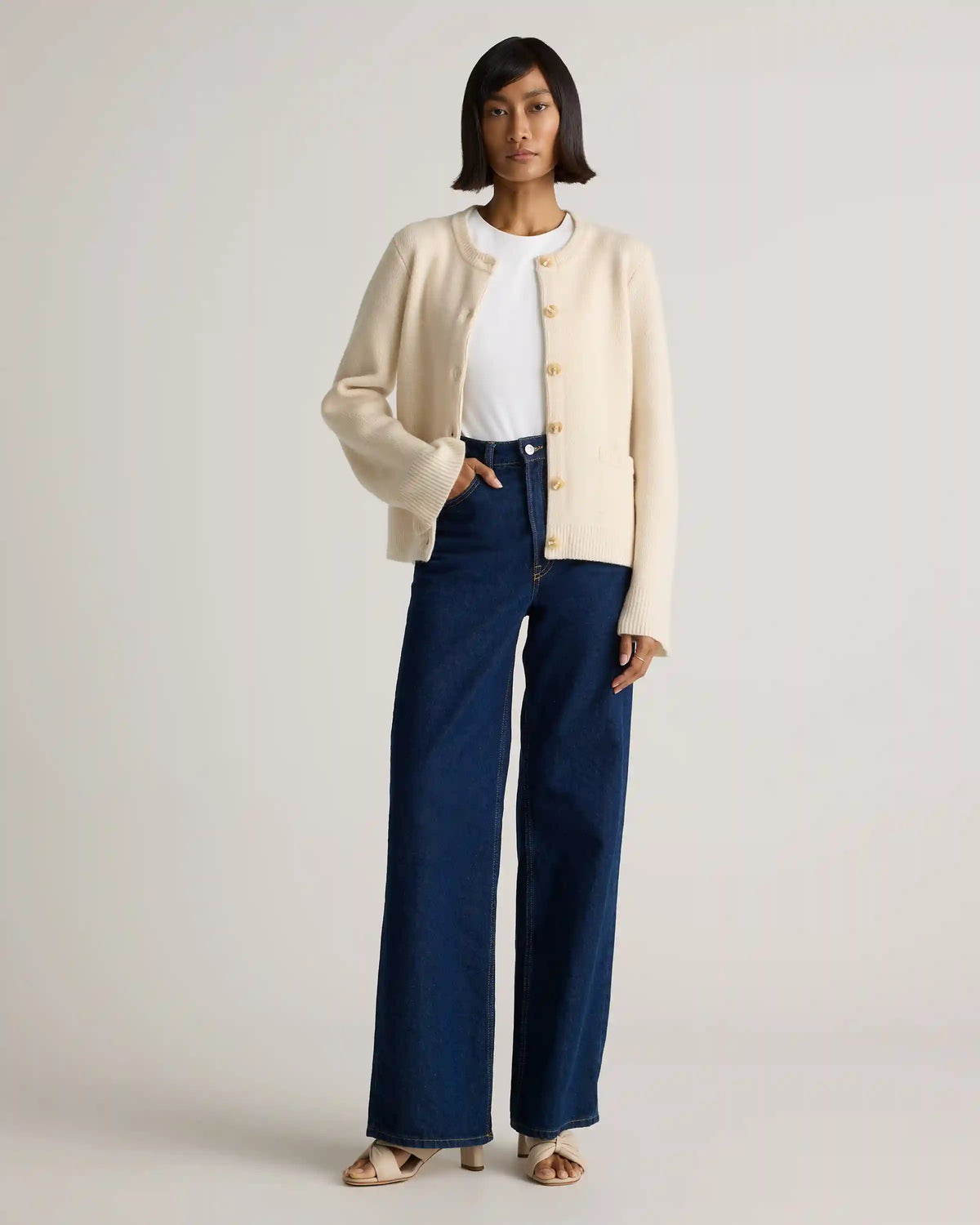 Mongolian Cashmere Structured Cardigan