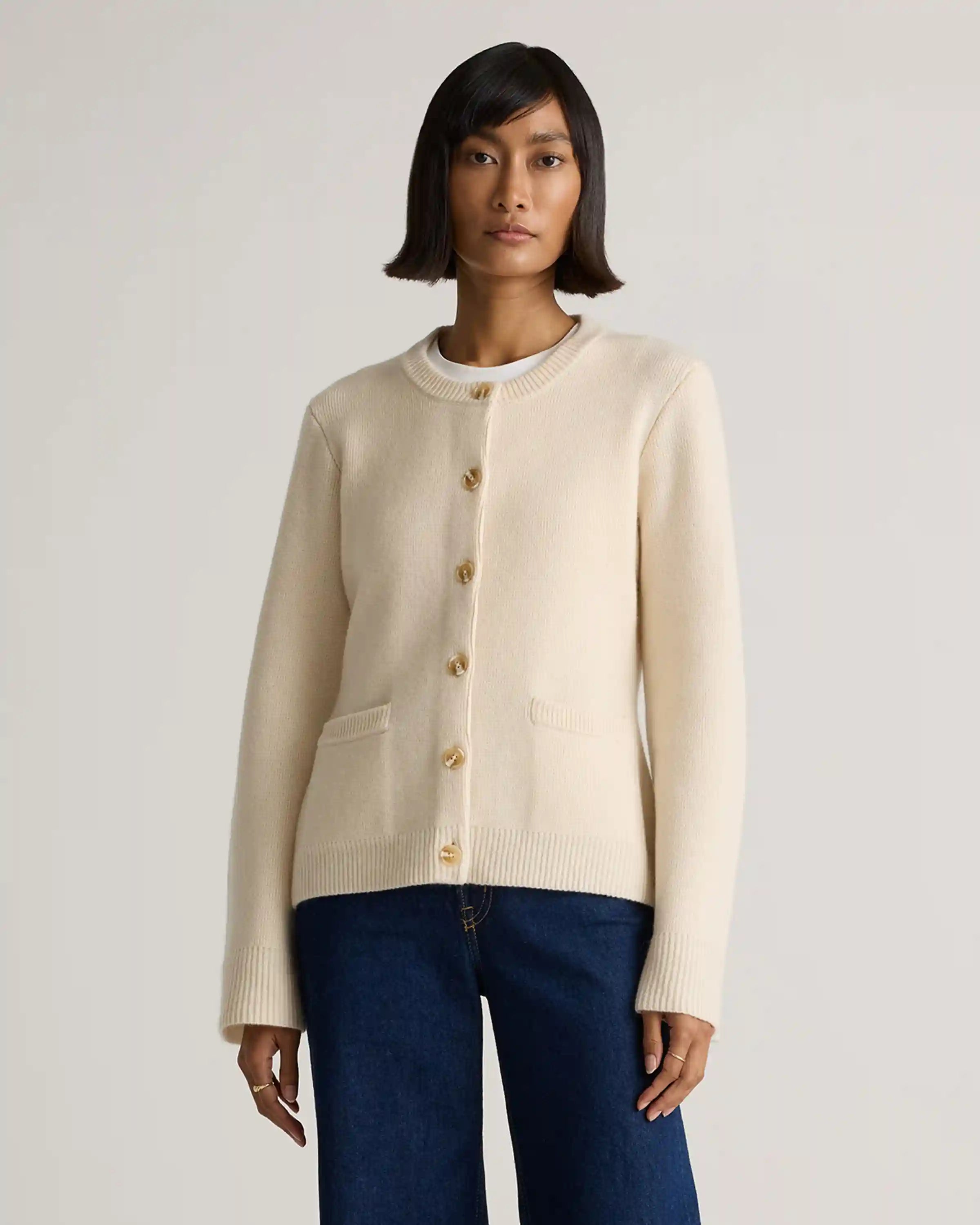 Mongolian Cashmere Structured Cardigan
