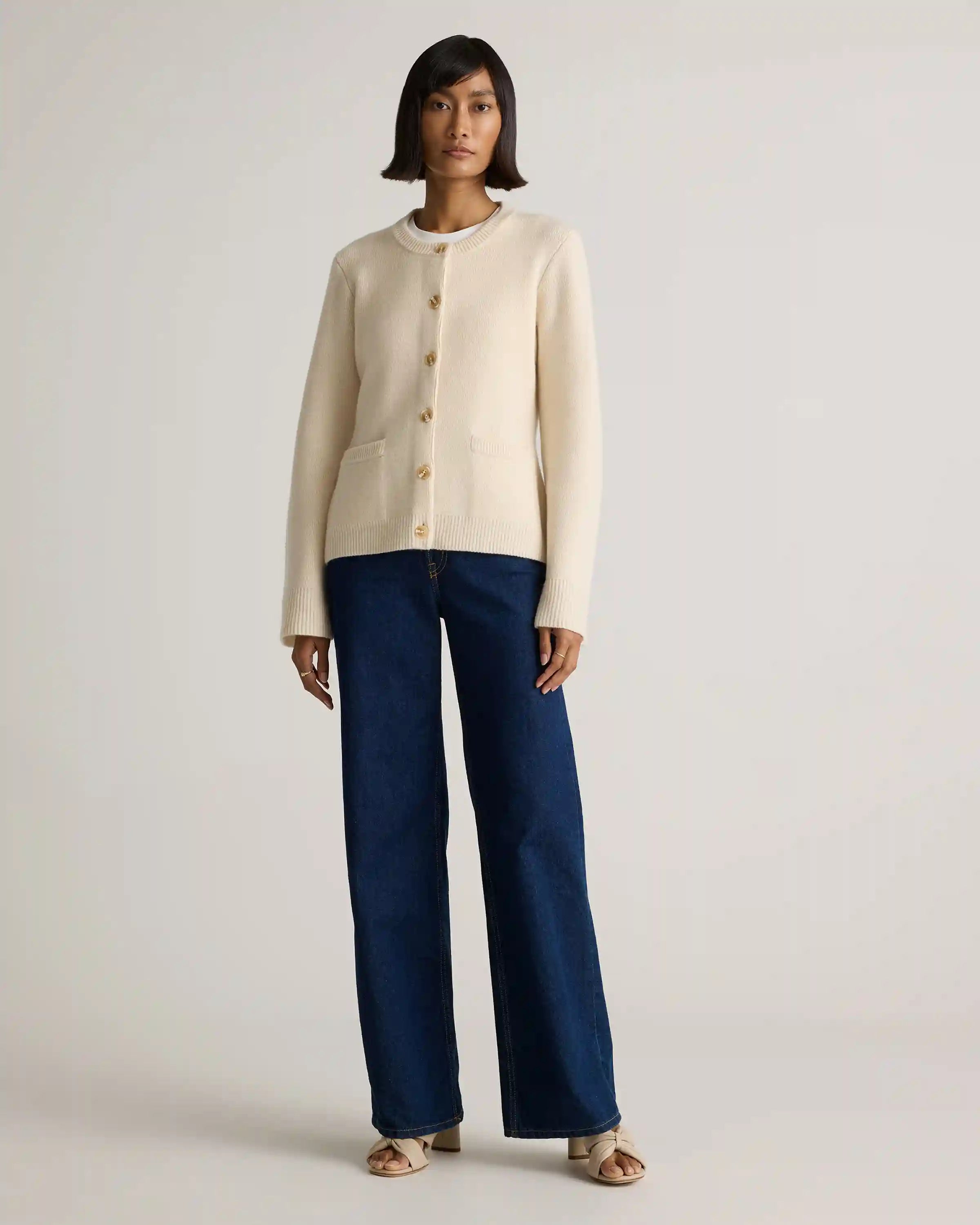 Mongolian Cashmere Structured Cardigan