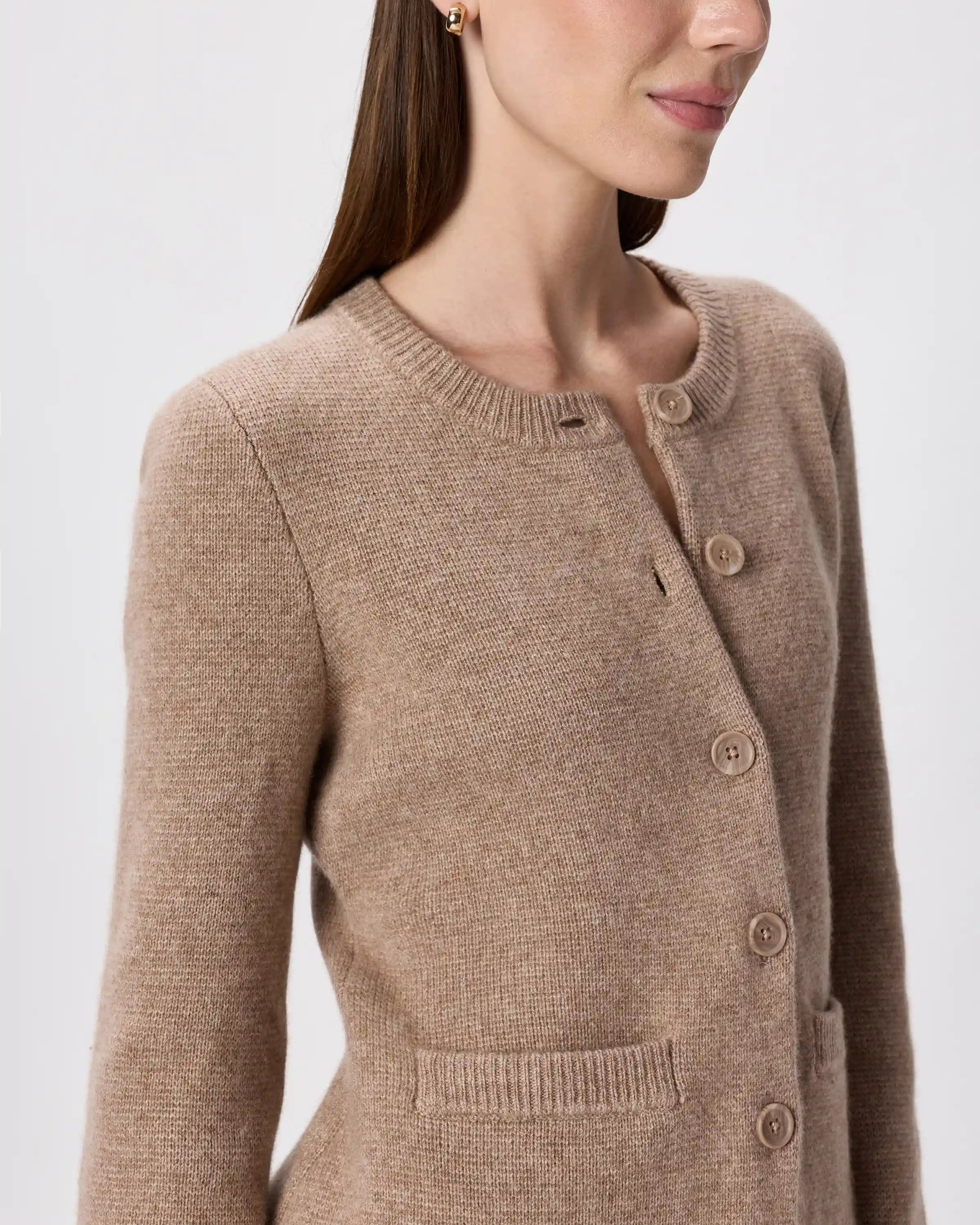 Mongolian Cashmere Structured Cardigan