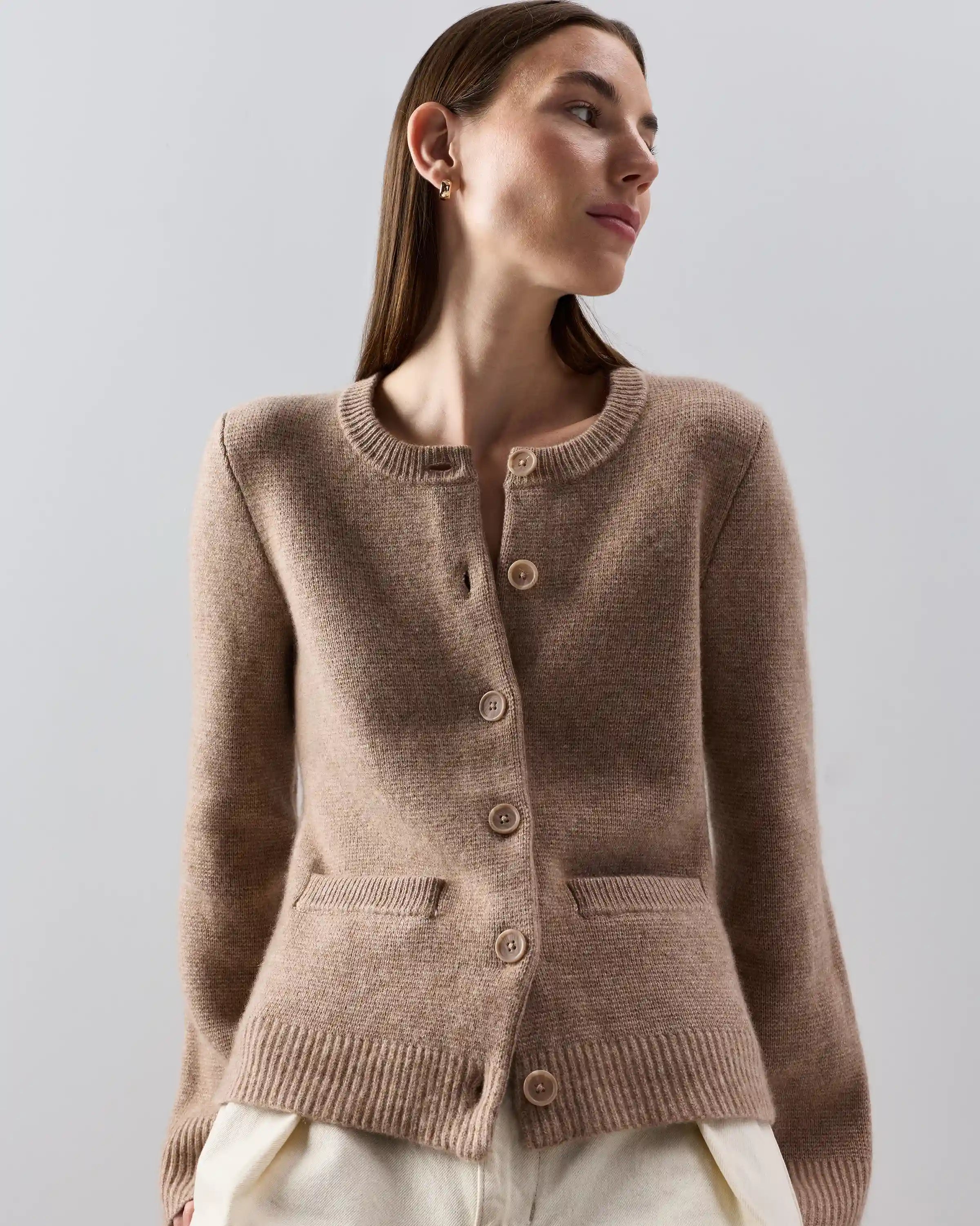 Mongolian Cashmere Structured Cardigan