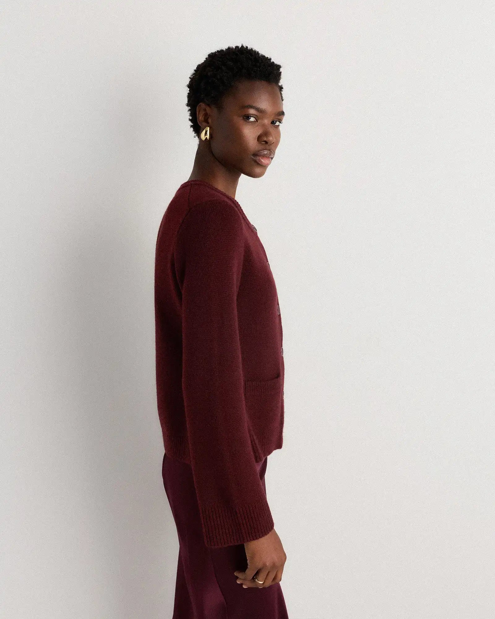 Mongolian Cashmere Structured Cardigan