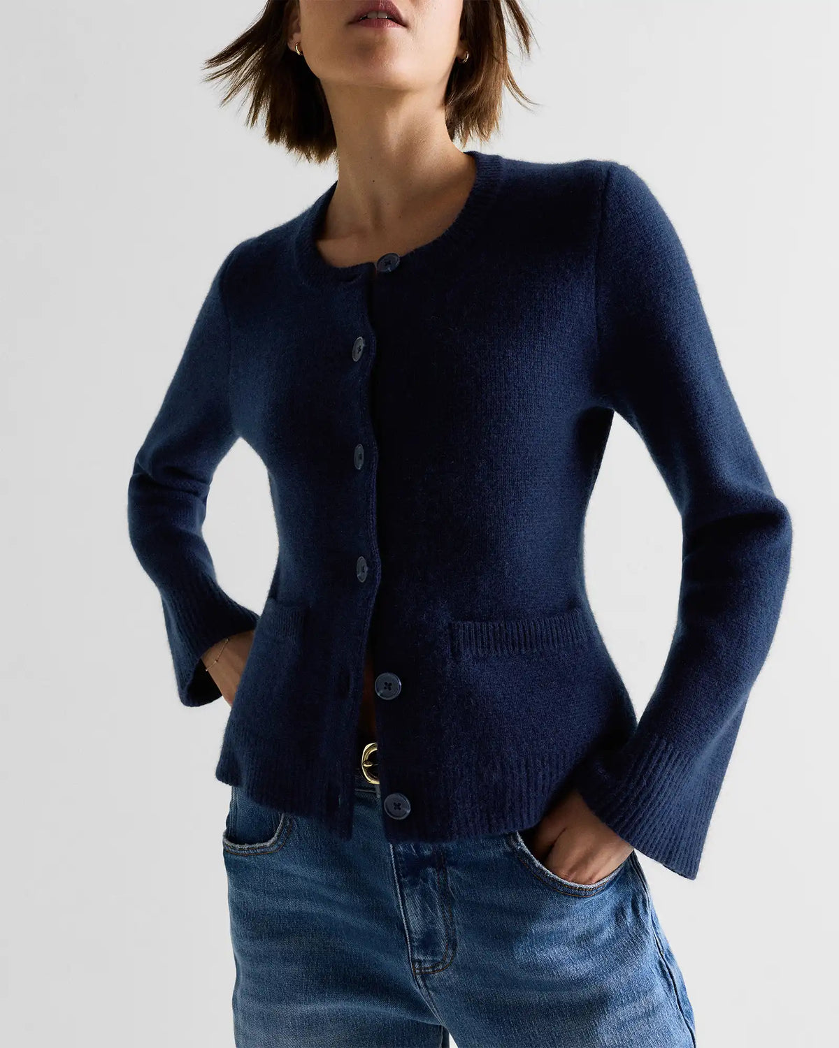 Mongolian Cashmere Structured Cardigan