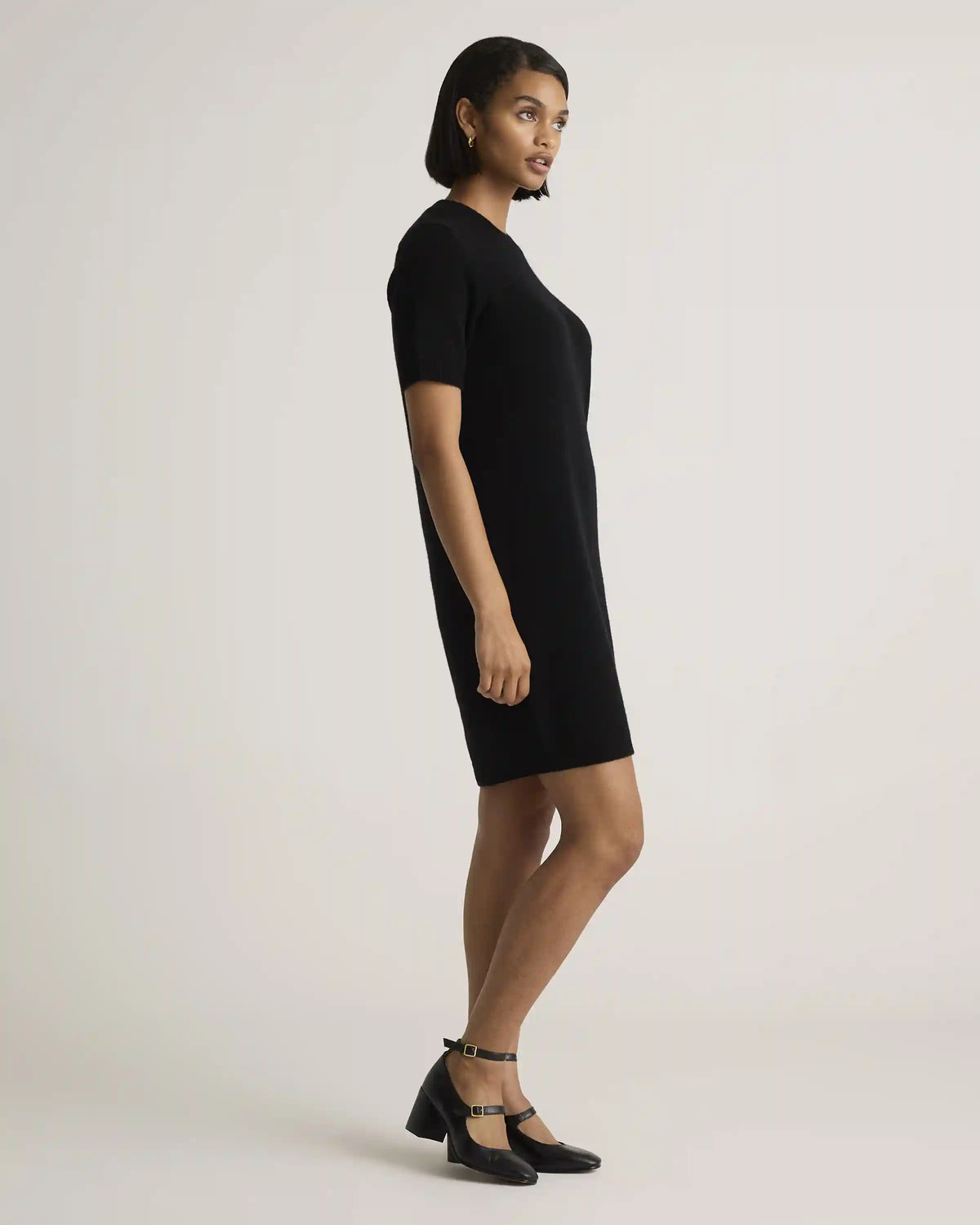 Mongolian Cashmere Short Sleeve Mini Dress