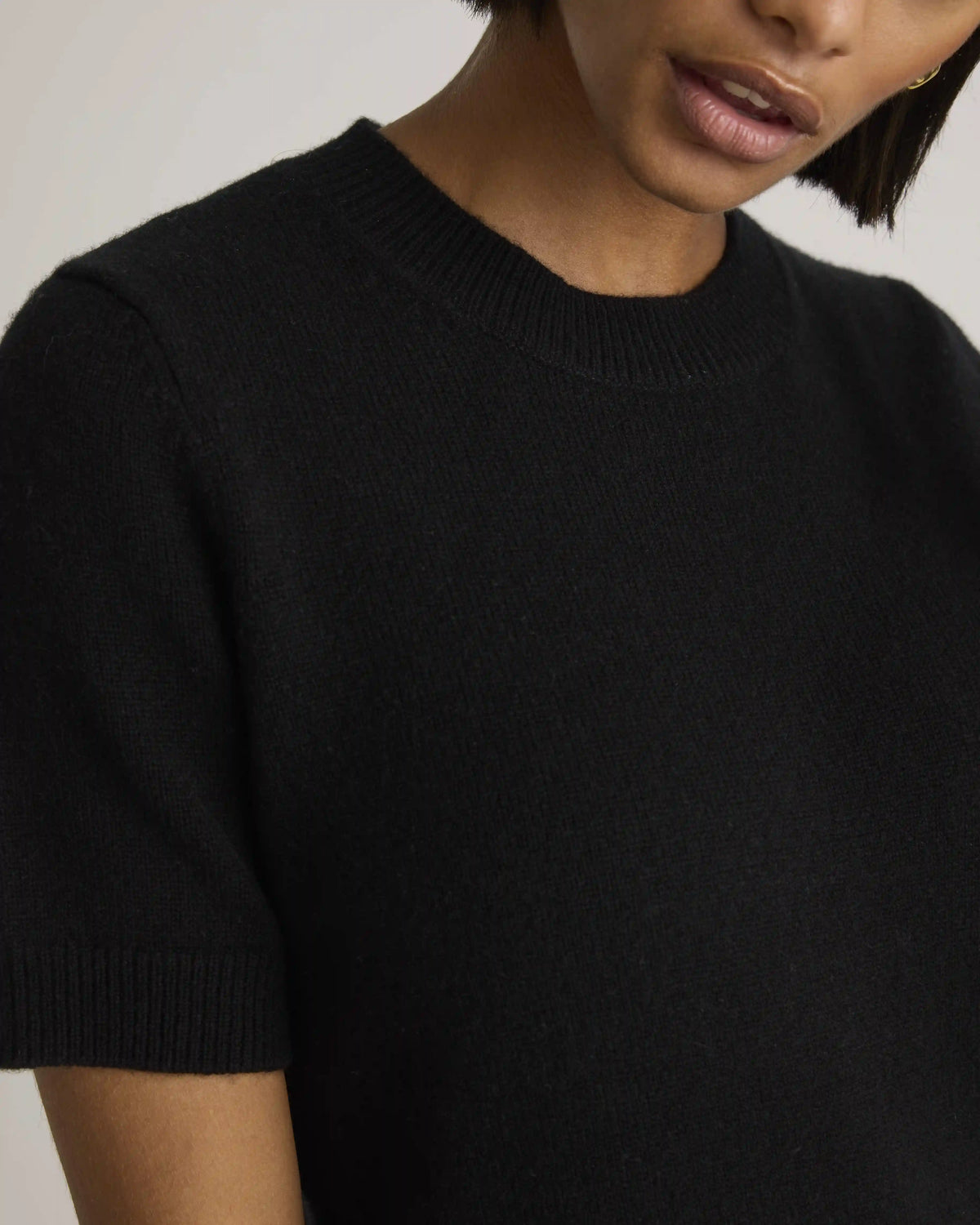 Mongolian Cashmere Short Sleeve Mini Dress