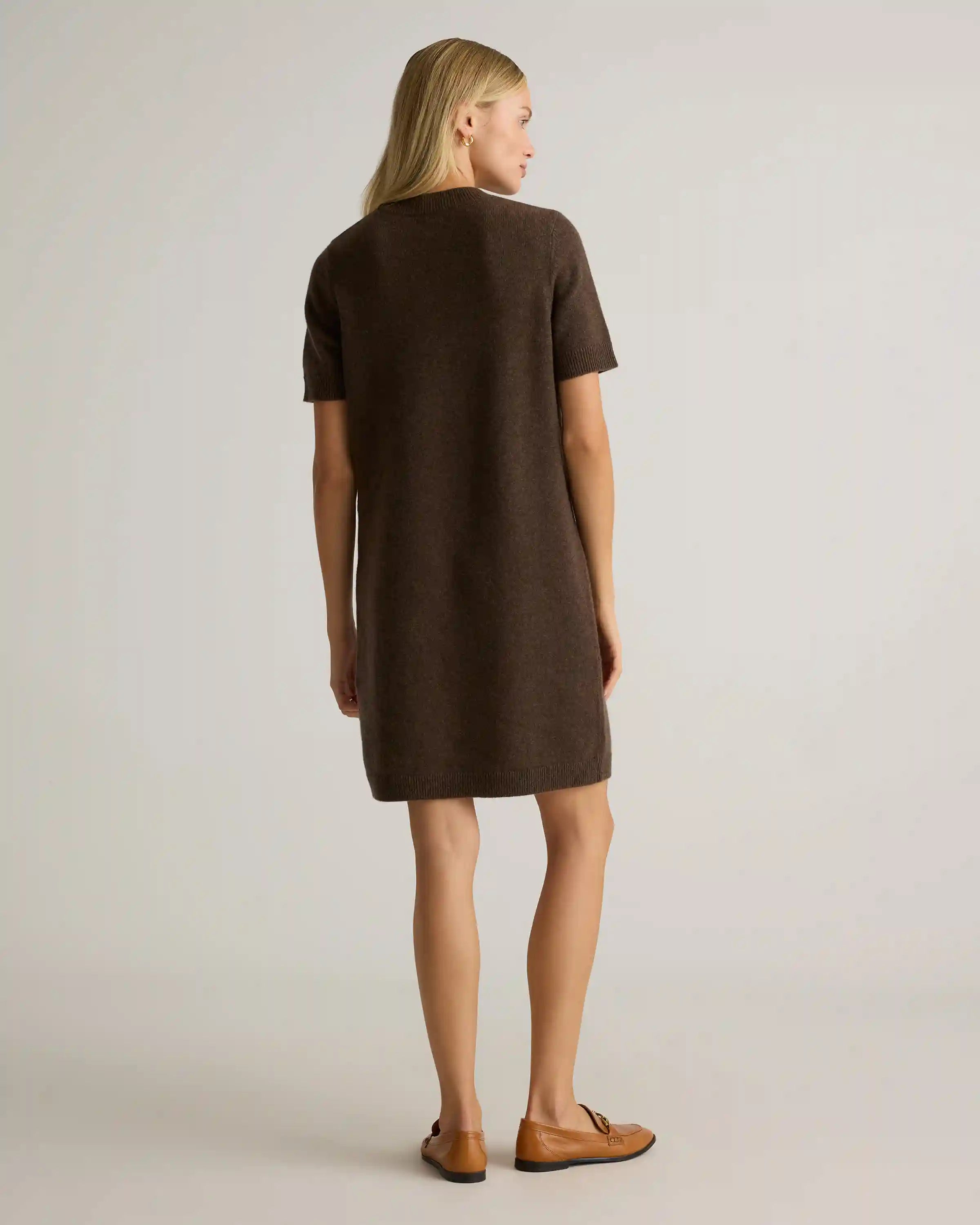 Mongolian Cashmere Short Sleeve Mini Dress
