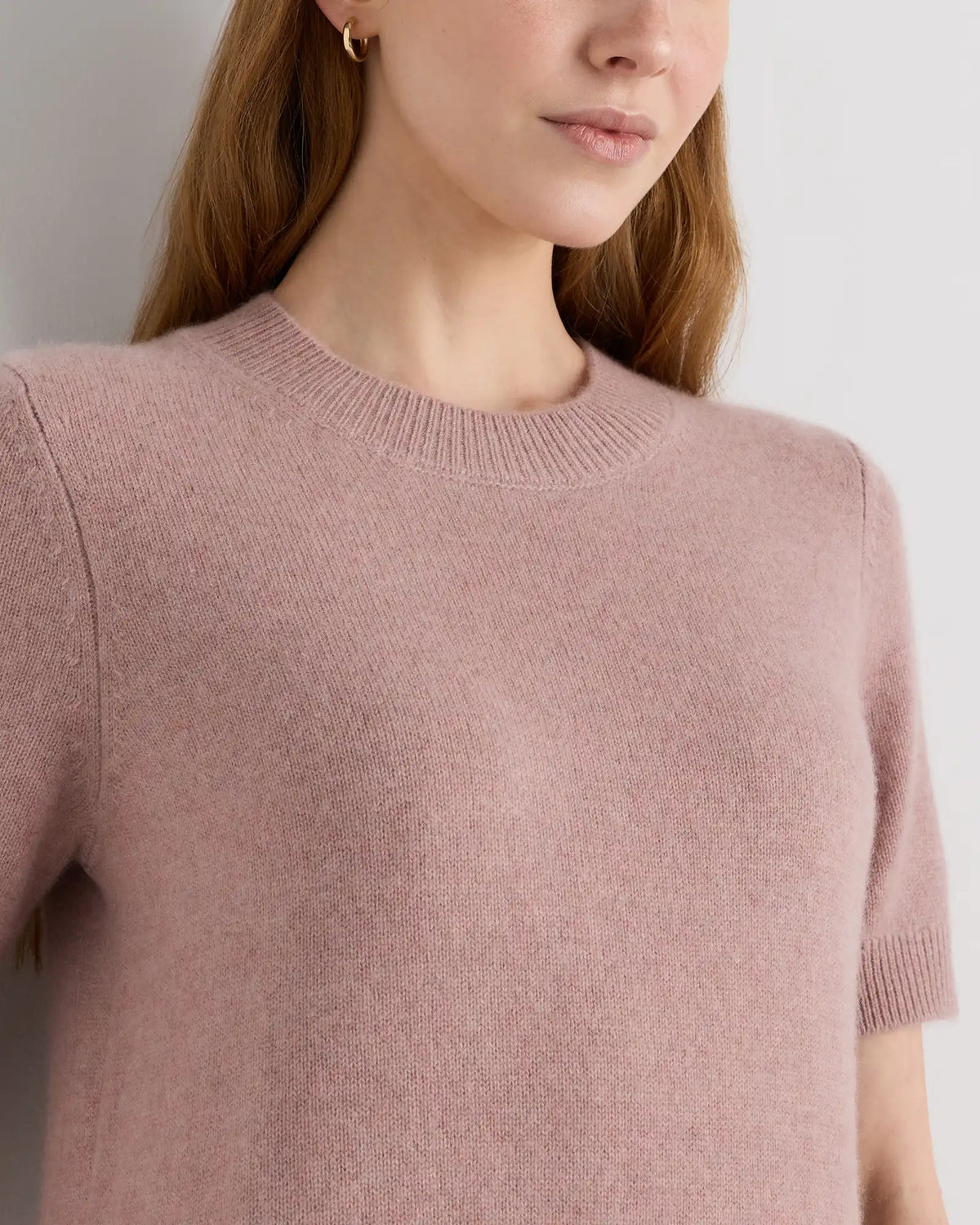 Mongolian Cashmere Short Sleeve Mini Dress