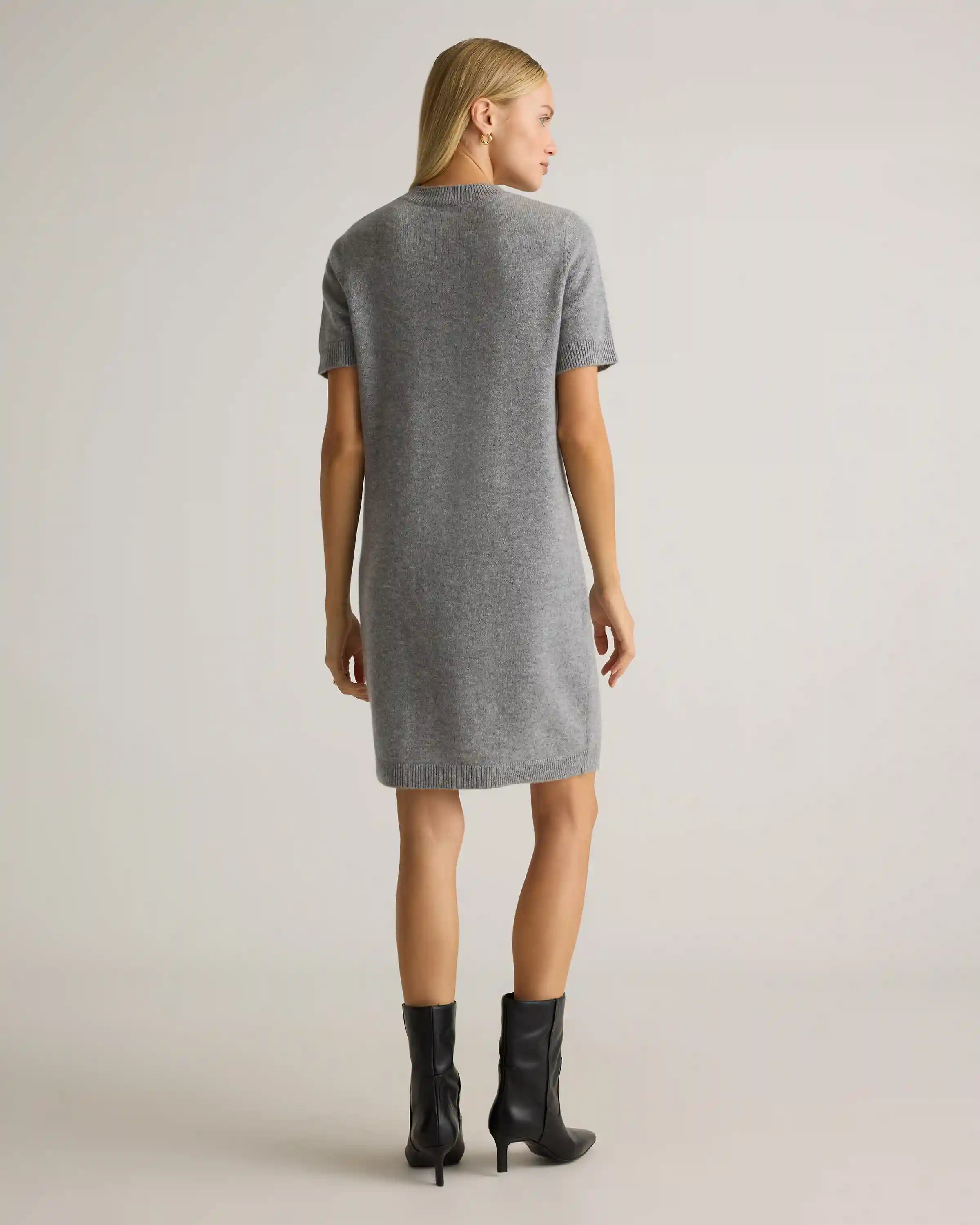 Mongolian Cashmere Short Sleeve Mini Dress