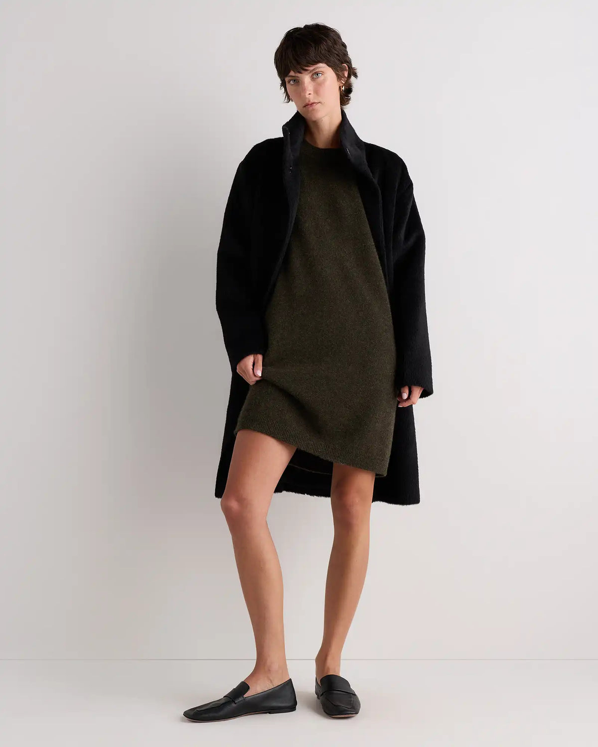 Mongolian Cashmere Short Sleeve Mini Dress