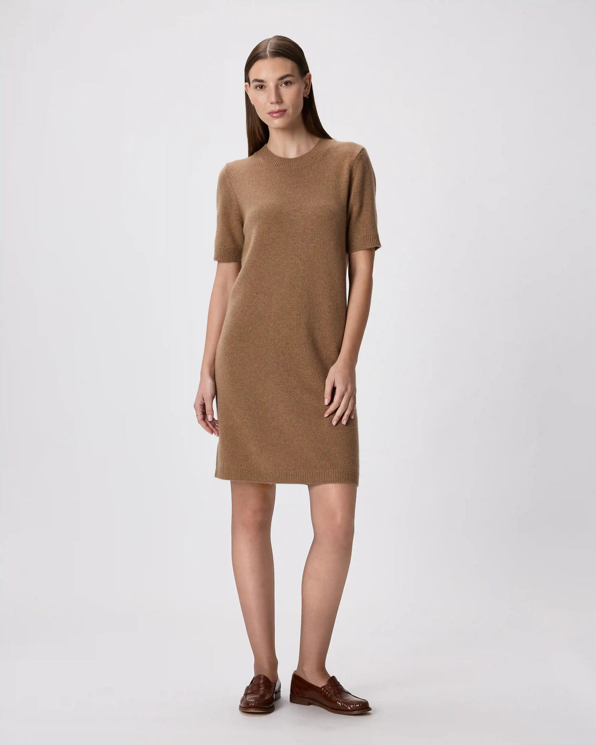 Mongolian Cashmere Short Sleeve Mini Dress