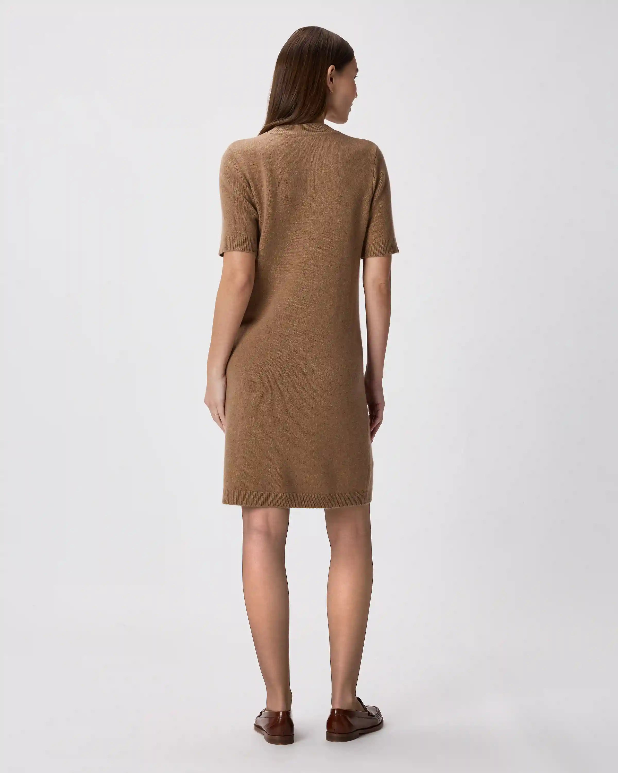 Mongolian Cashmere Short Sleeve Mini Dress