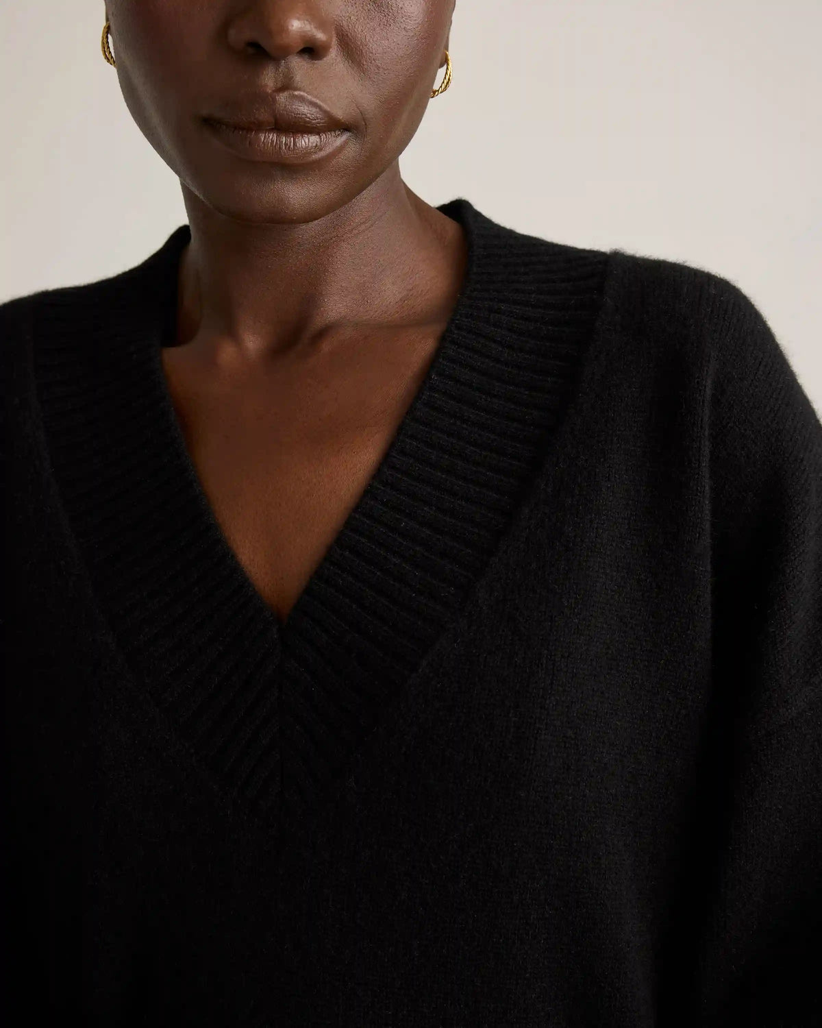 Mongolian Cashmere Oversized V-Neck Sweater