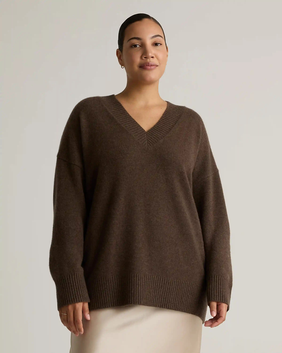 Mongolian Cashmere Oversized V-Neck Sweater