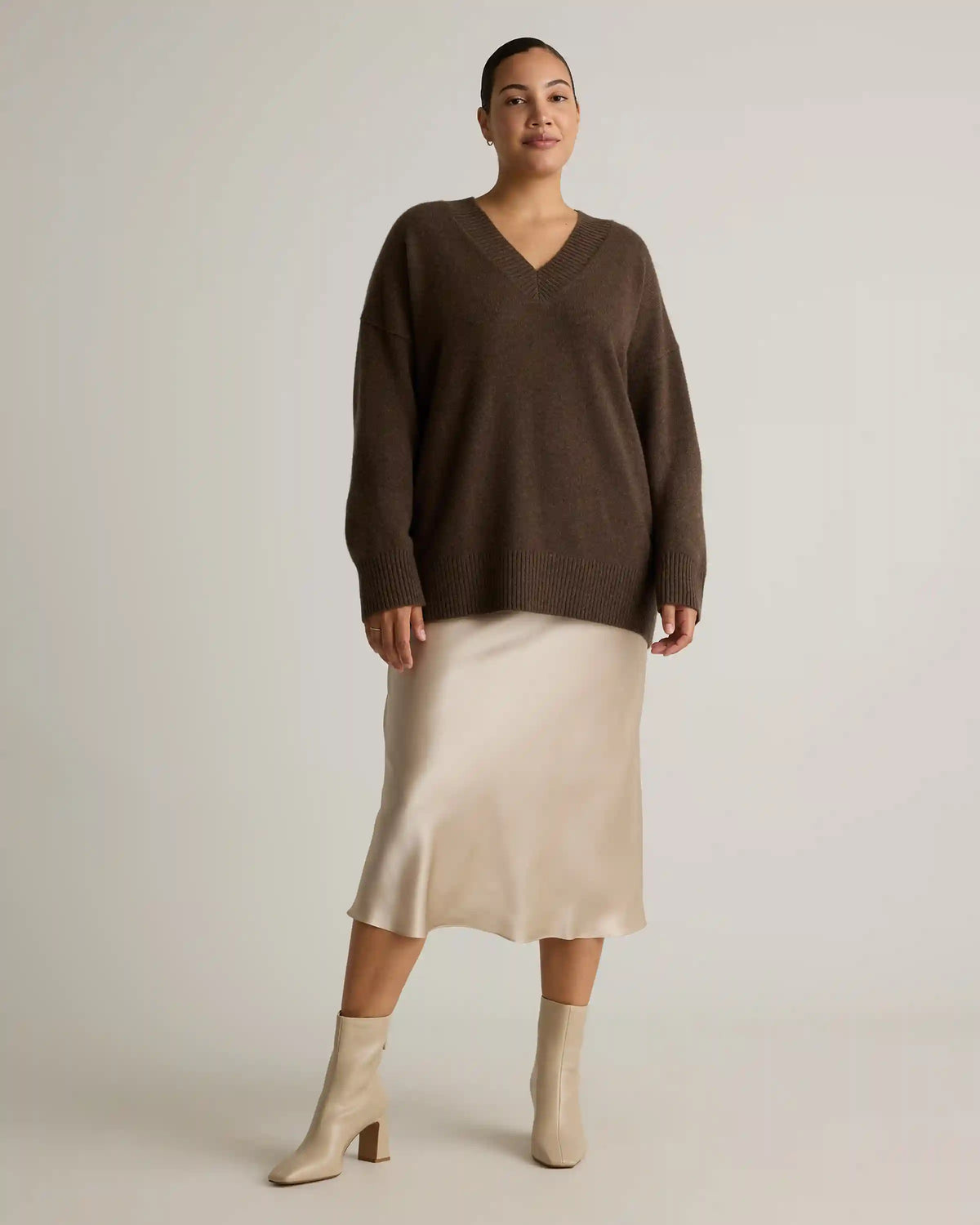 Mongolian Cashmere Oversized V-Neck Sweater