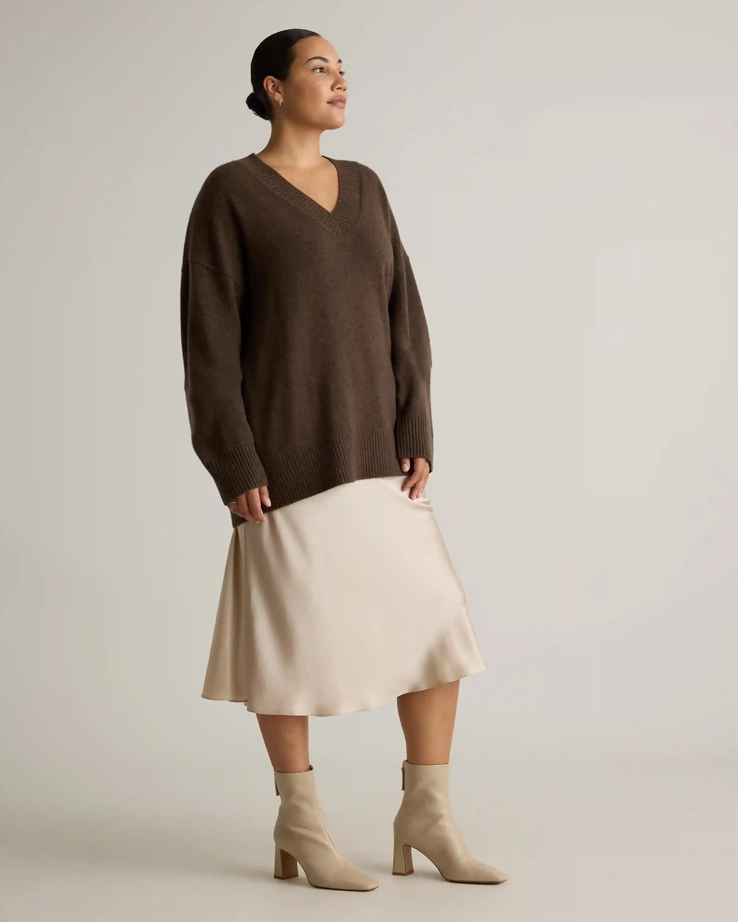 Mongolian Cashmere Oversized V-Neck Sweater