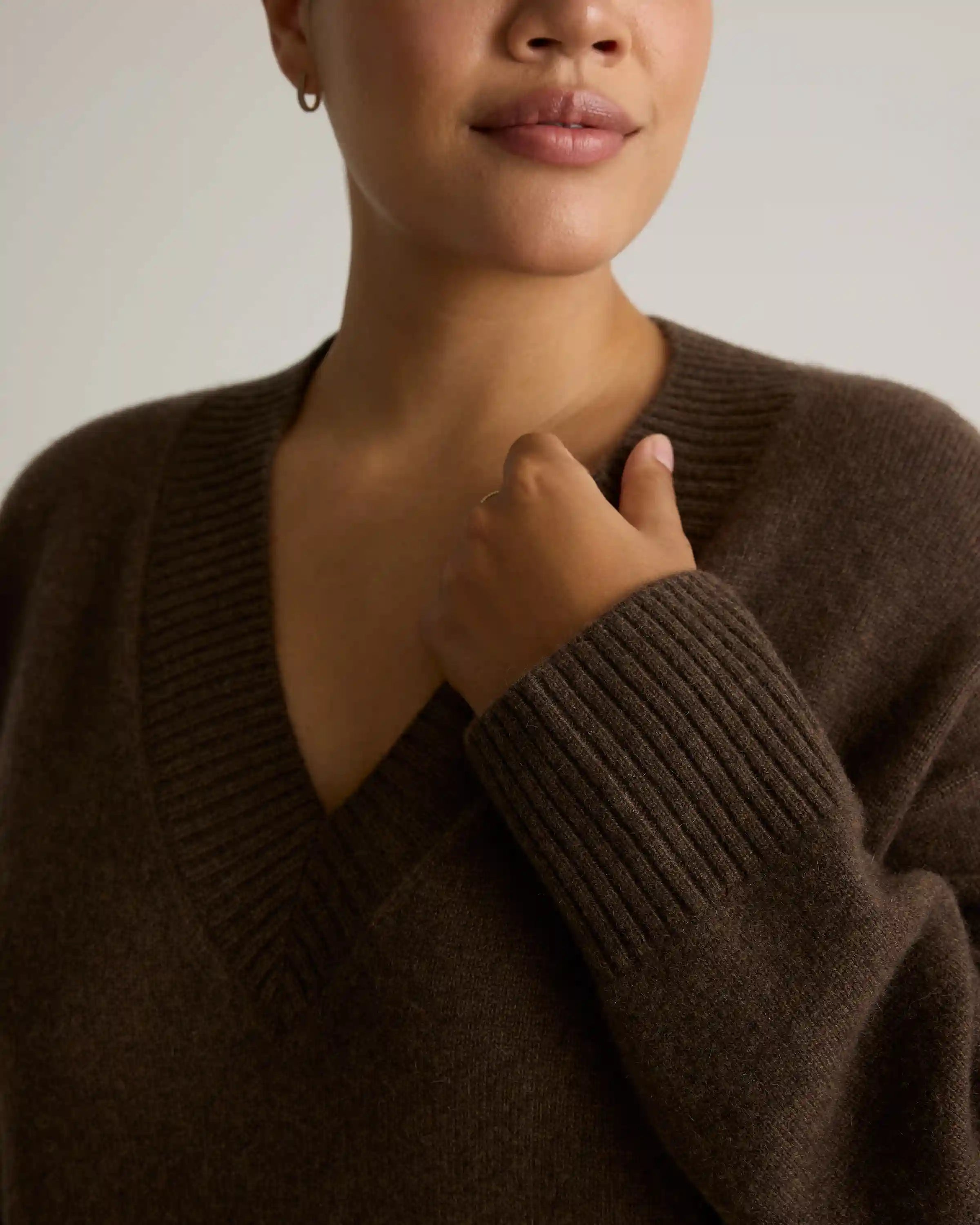 Mongolian Cashmere Oversized V-Neck Sweater