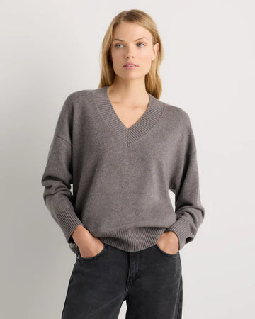 Mongolian Cashmere Oversized V-Neck Sweater