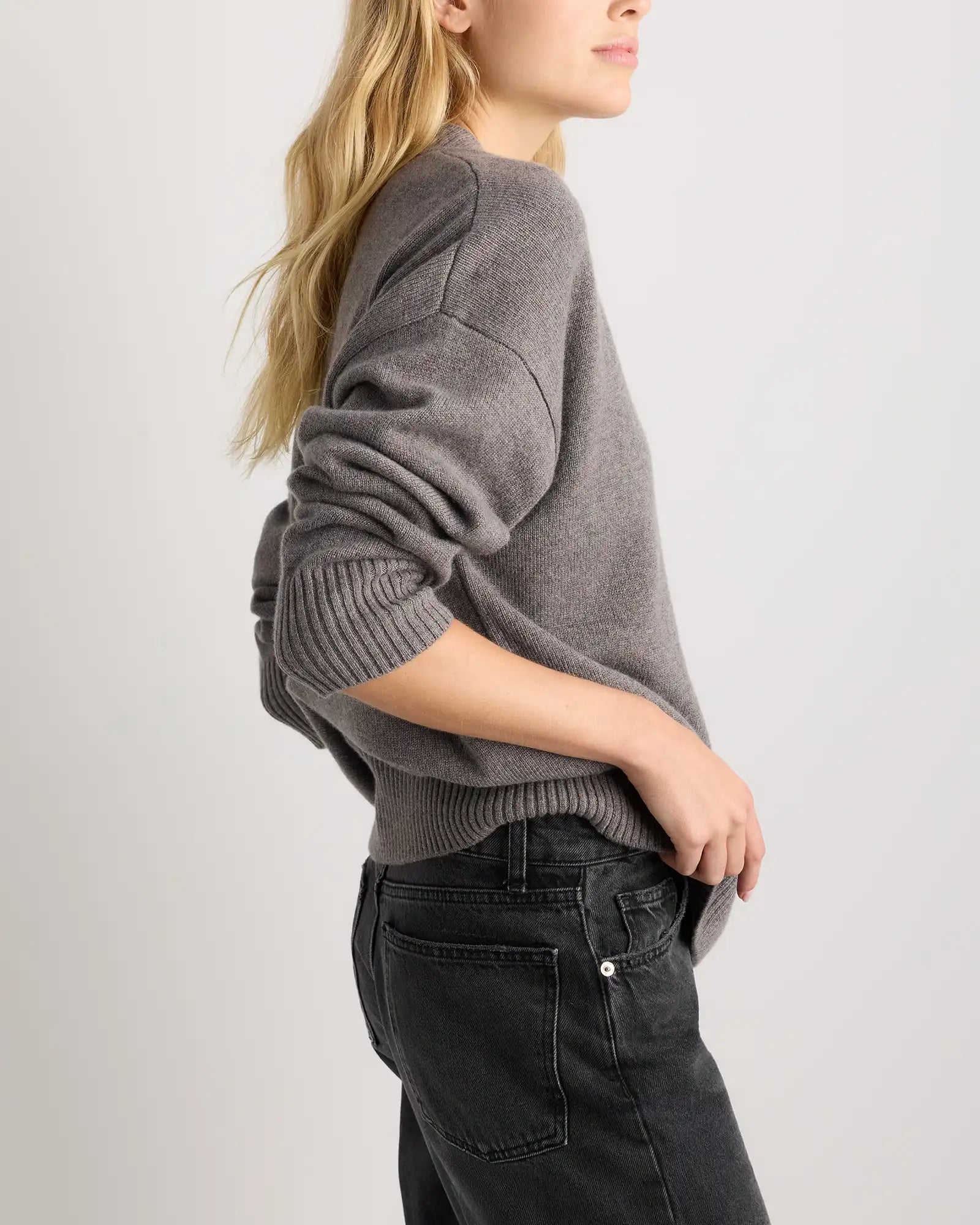Mongolian Cashmere Oversized V-Neck Sweater