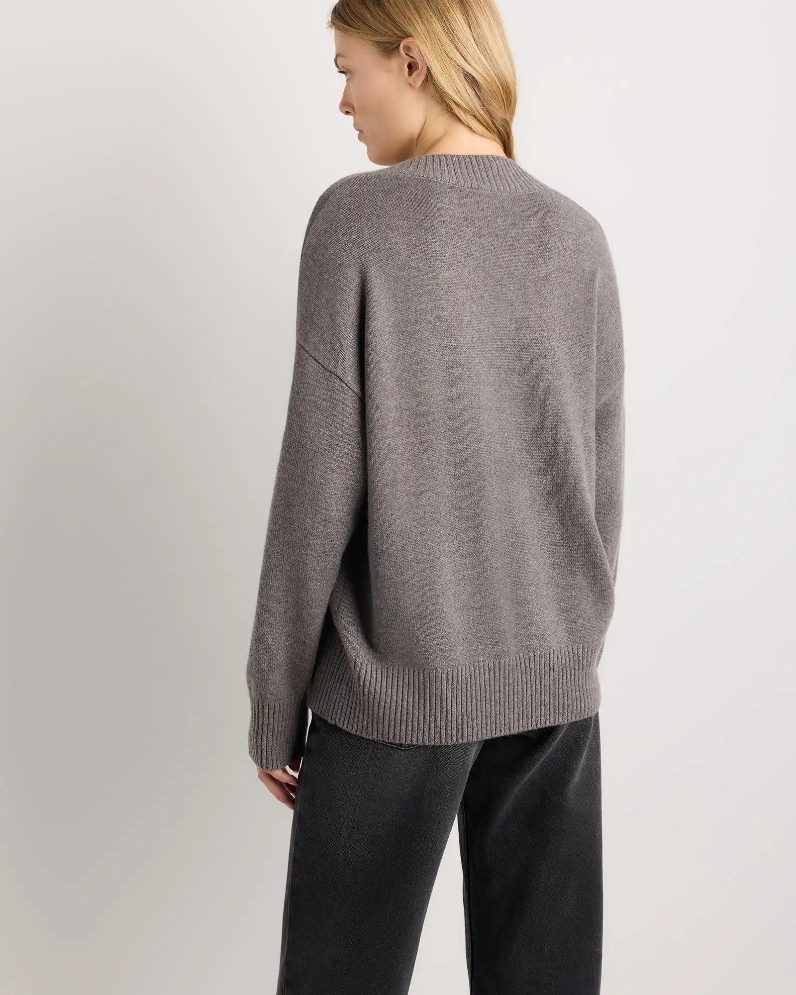 Mongolian Cashmere Oversized V-Neck Sweater