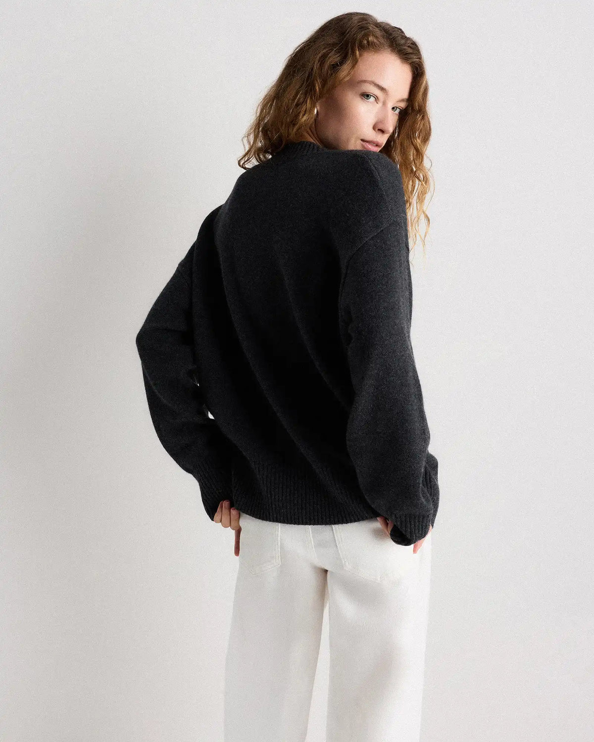 Mongolian Cashmere Oversized V-Neck Sweater