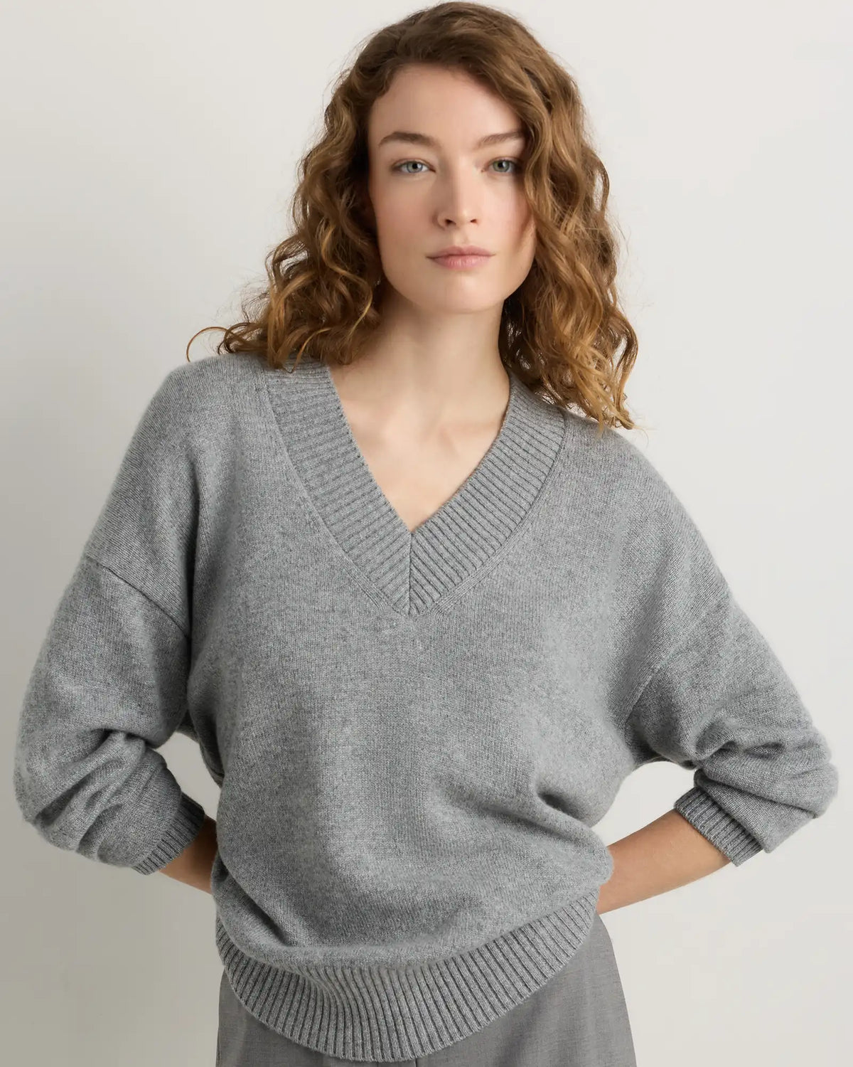 Mongolian Cashmere Oversized V-Neck Sweater