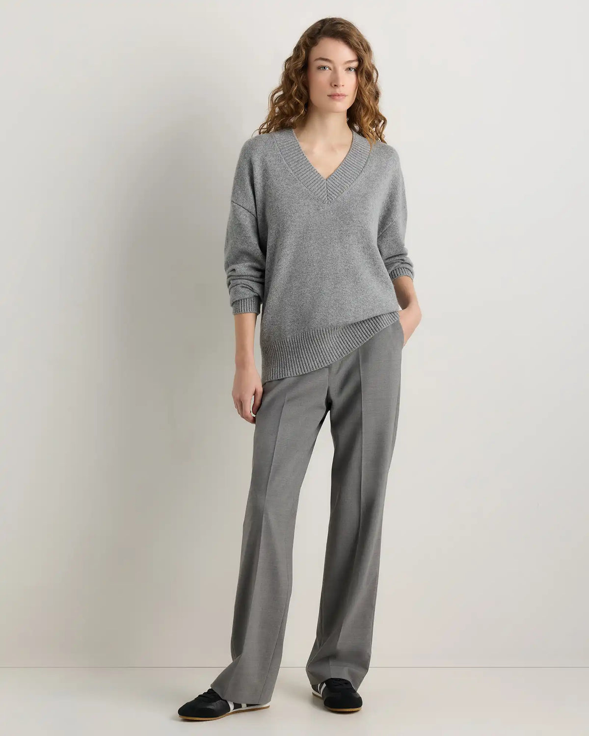 Mongolian Cashmere Oversized V-Neck Sweater