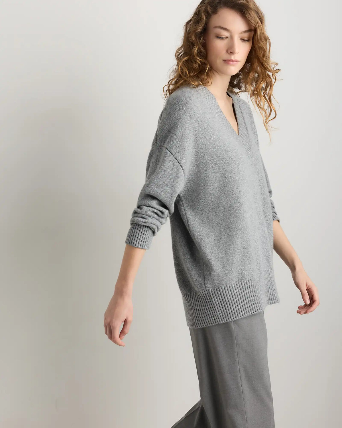 Mongolian Cashmere Oversized V-Neck Sweater