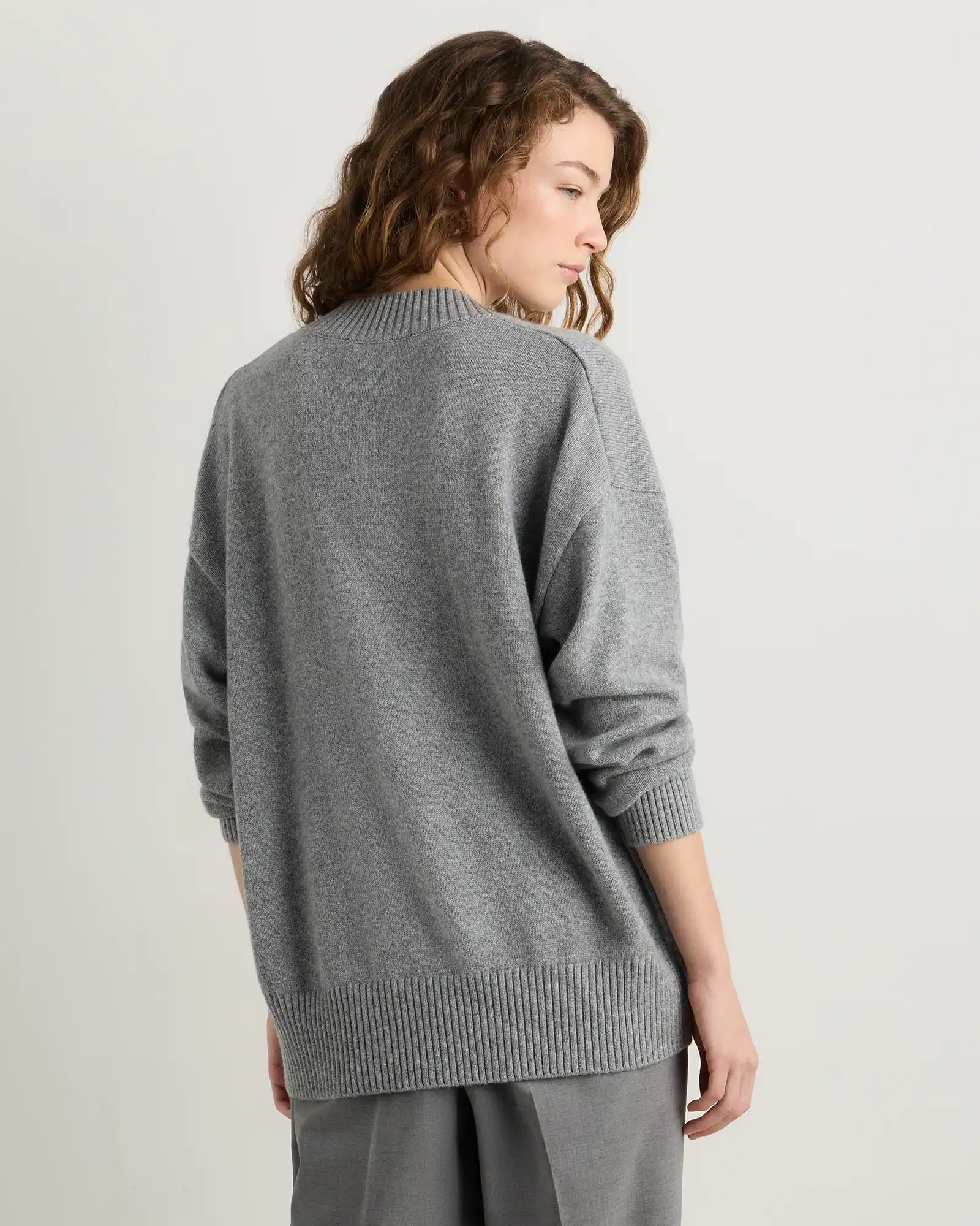 Mongolian Cashmere Oversized V-Neck Sweater