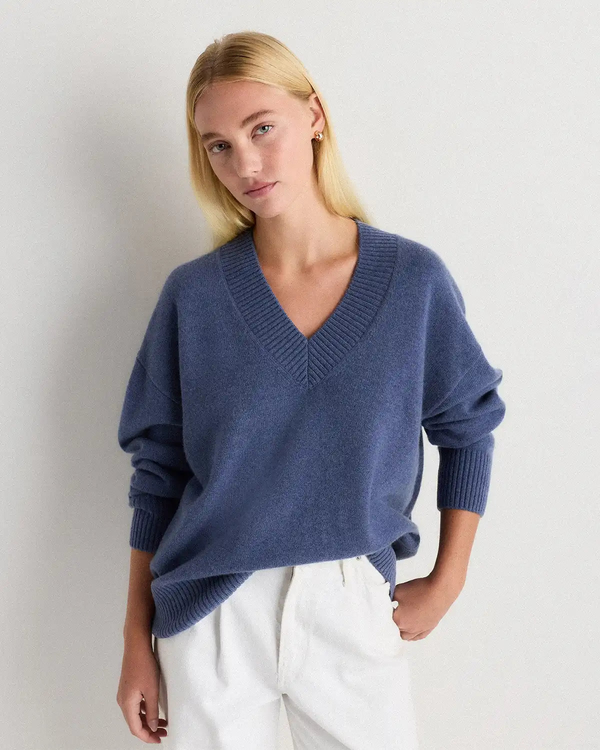 Mongolian Cashmere Oversized V-Neck Sweater