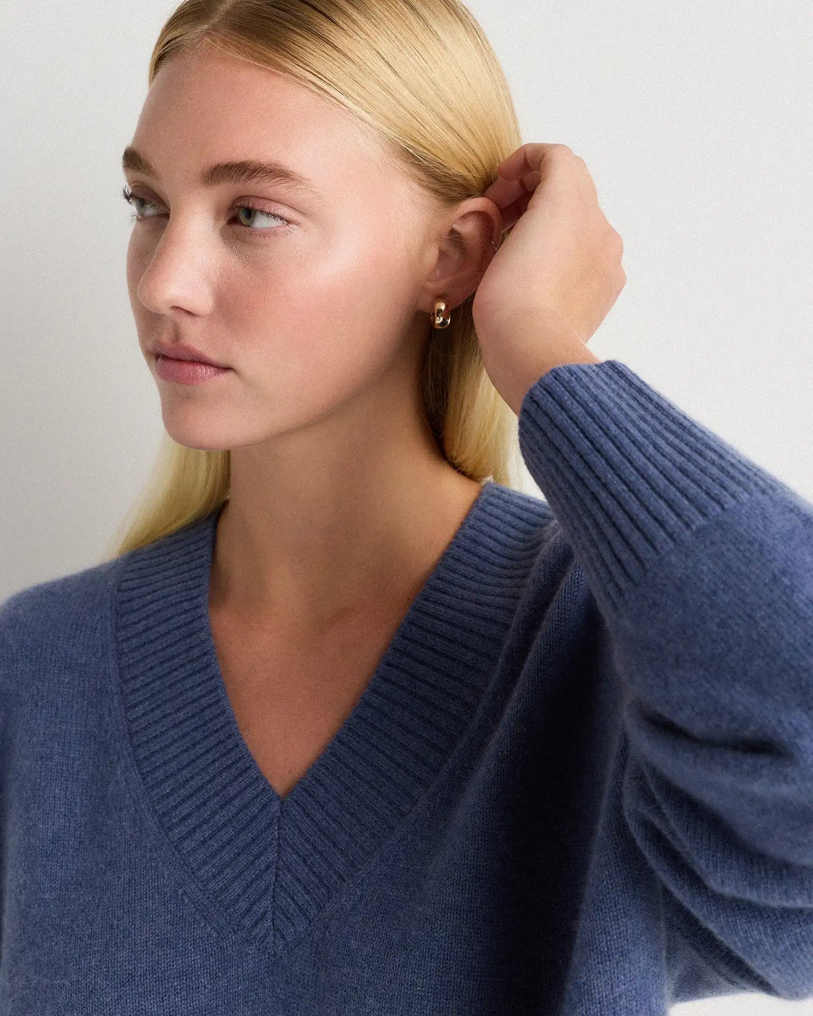 Mongolian Cashmere Oversized V-Neck Sweater