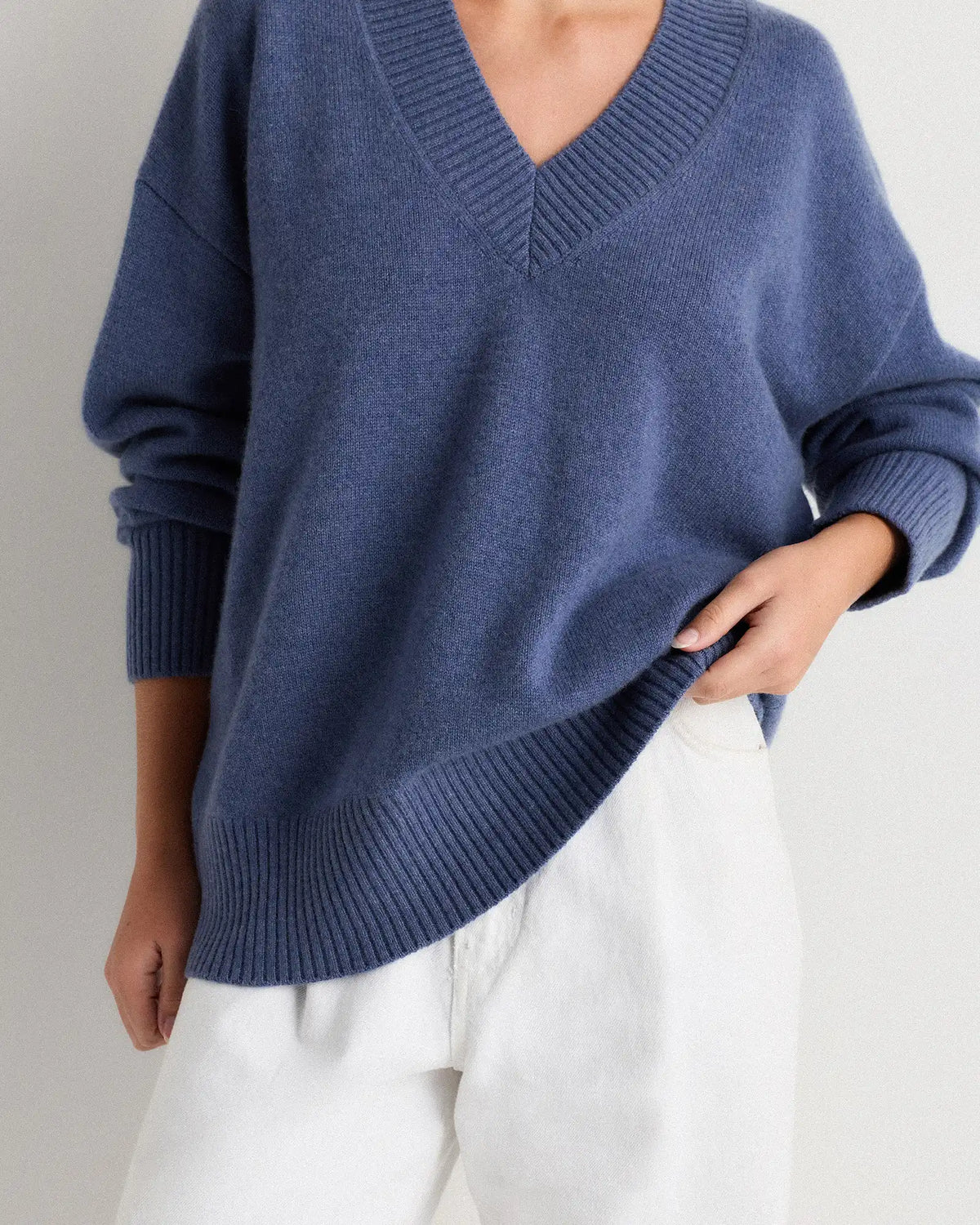 Mongolian Cashmere Oversized V-Neck Sweater