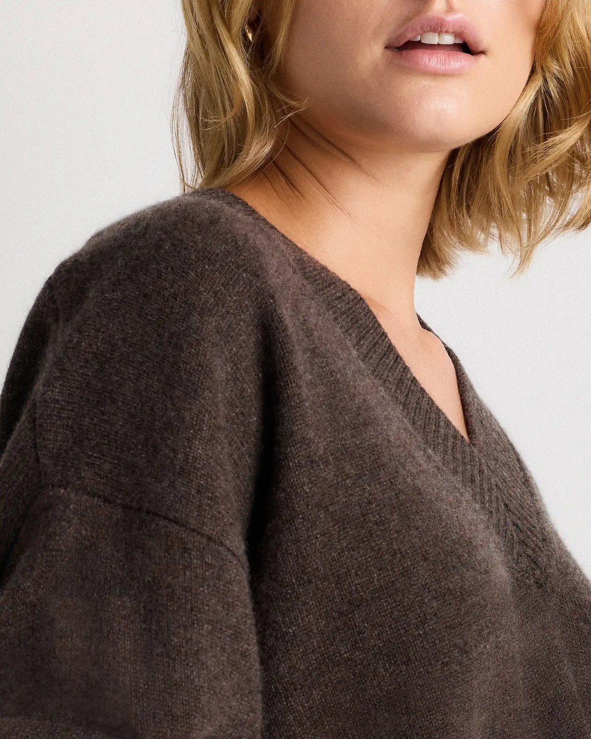 Mongolian Cashmere Oversized V-Neck Sweater