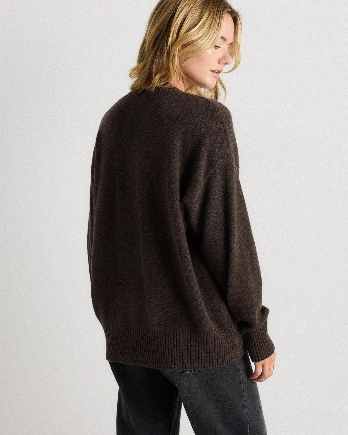 Mongolian Cashmere Oversized V-Neck Sweater