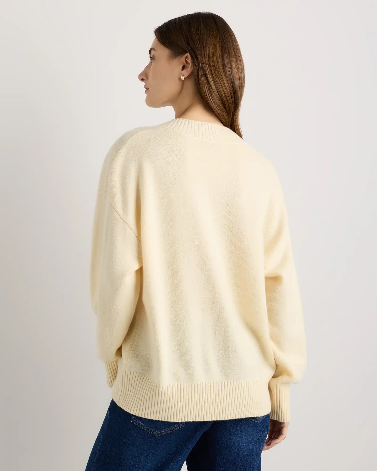 Mongolian Cashmere Oversized V-Neck Sweater