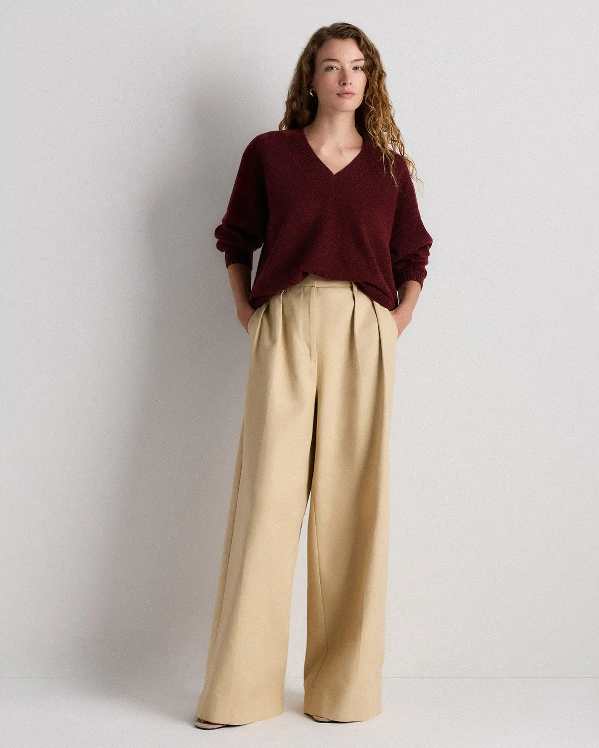 Mongolian Cashmere Oversized V-Neck Sweater