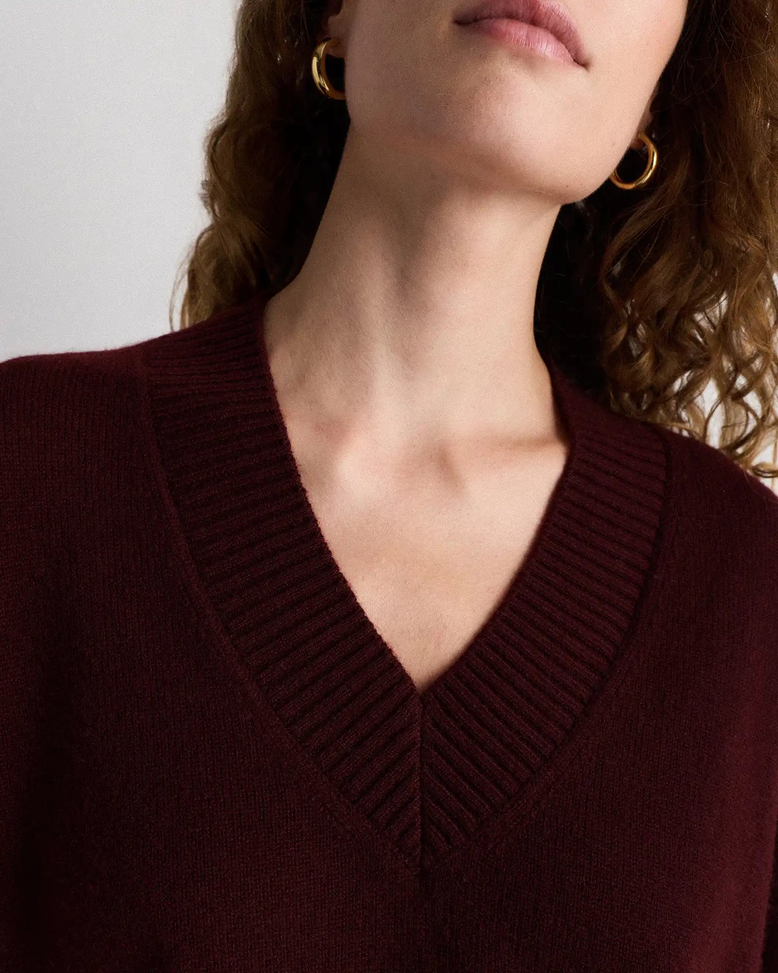 Mongolian Cashmere Oversized V-Neck Sweater